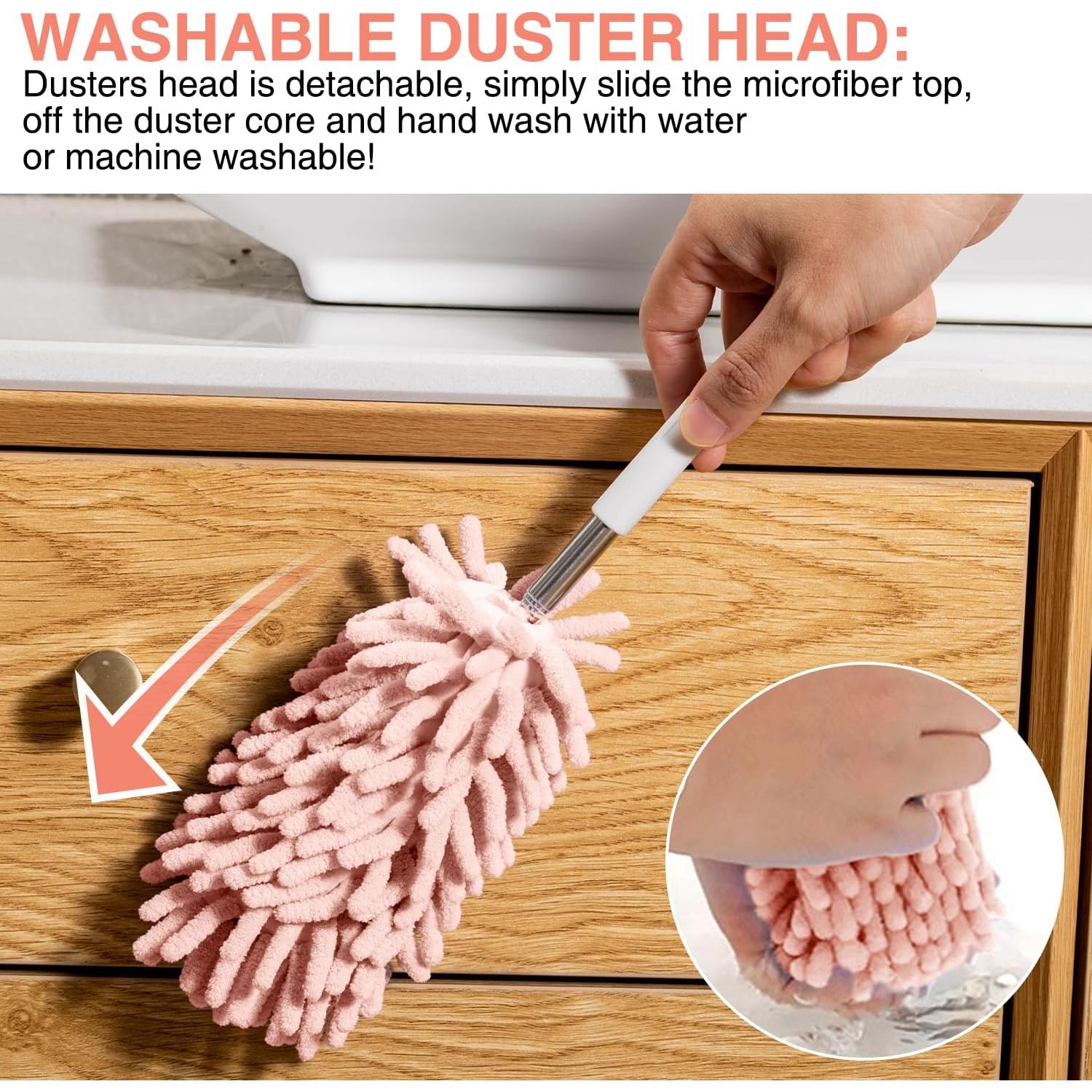 Duster Mini Rosa Retráctil GEDEUBAN - 2 Piezas, 30-76 cm