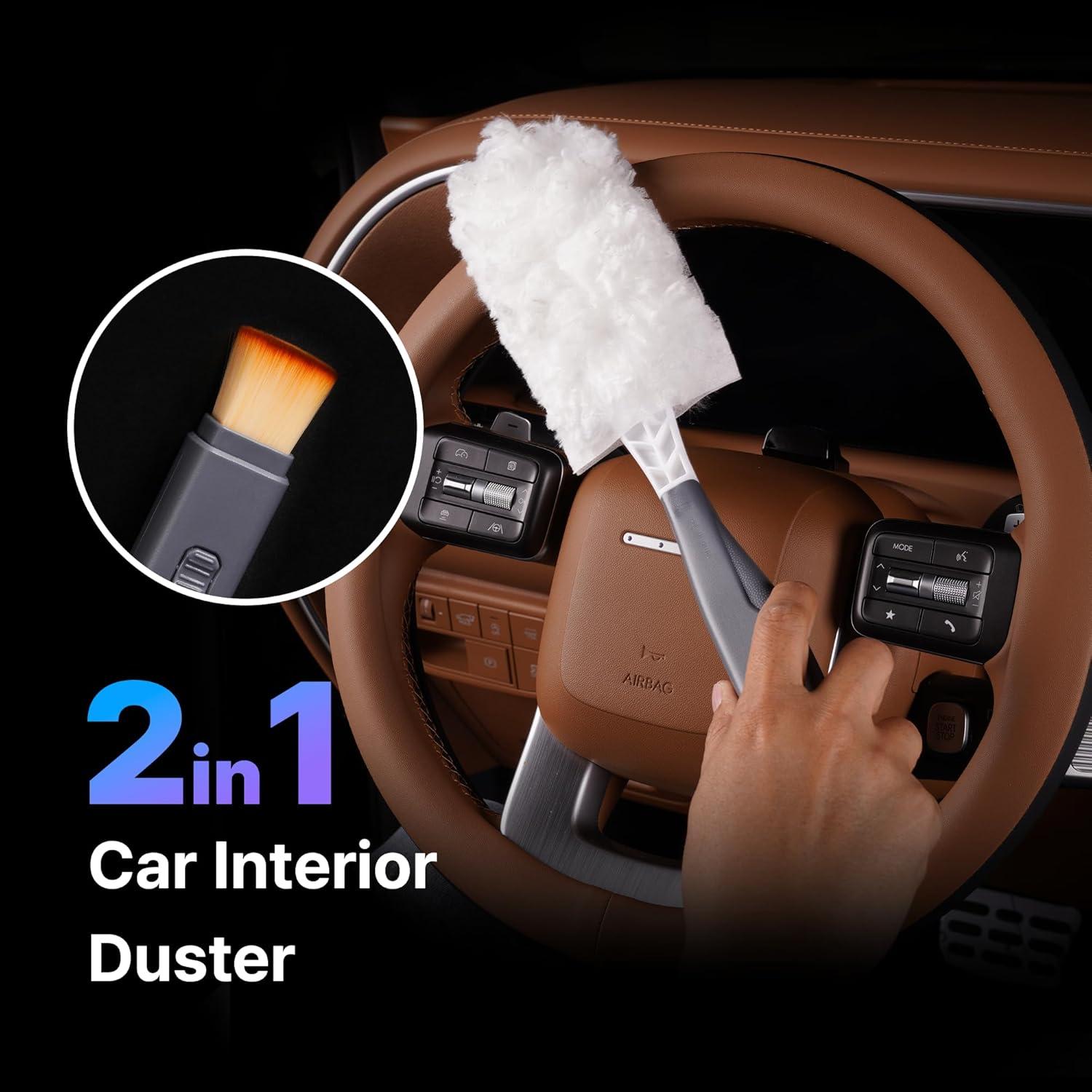 Duster de Coche KMMOTORS 2-en-1 Microfibra Extensible 360°