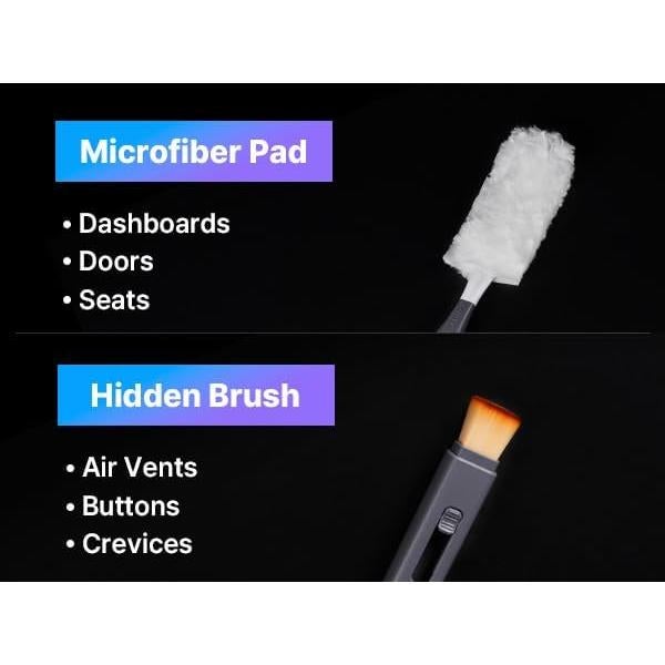 Duster de Coche KMMOTORS 2-en-1 Microfibra Extensible 360°