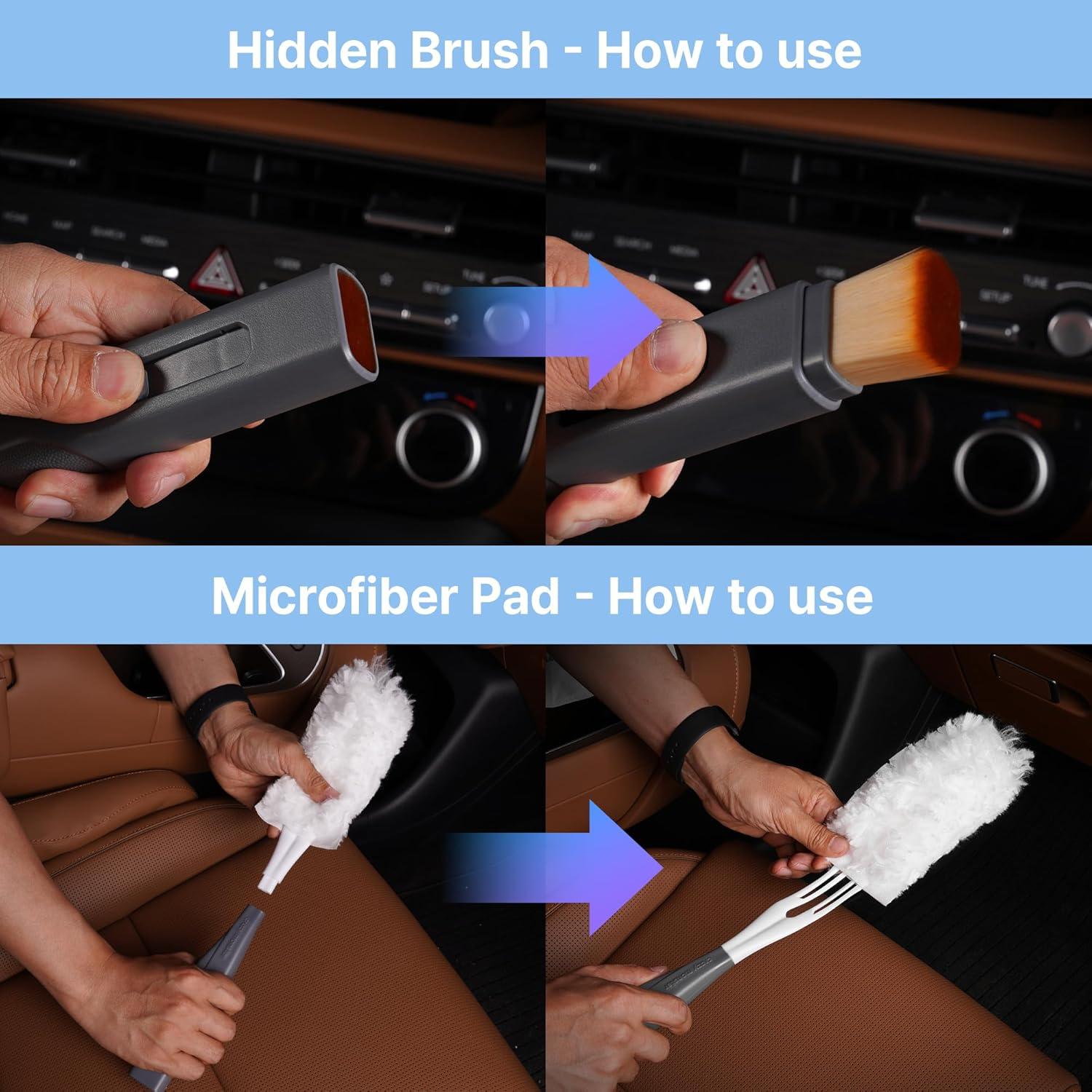 Duster de Coche KMMOTORS 2-en-1 Microfibra Extensible 360°