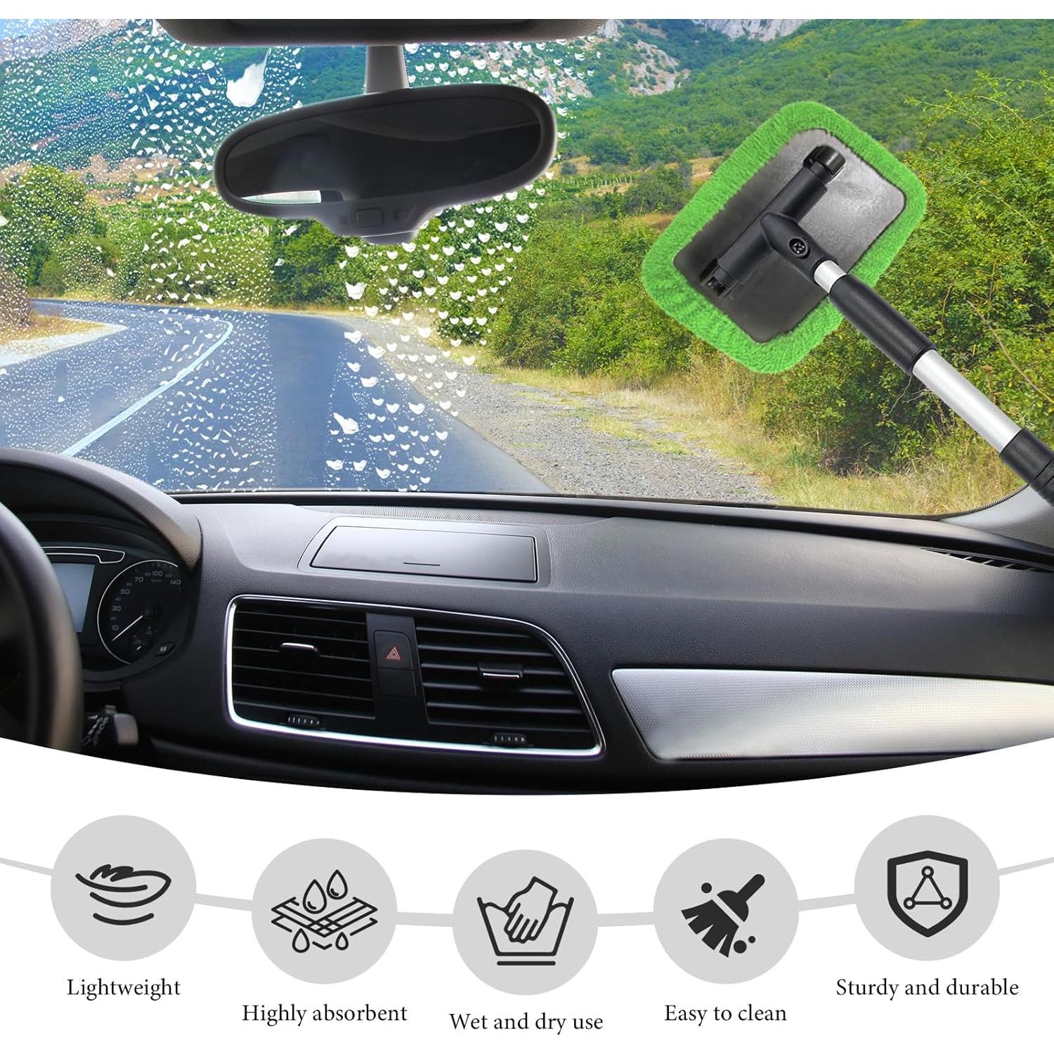 Limpiaparabrisas de Coche NYTKL con Mango Extensible y 2 Paños