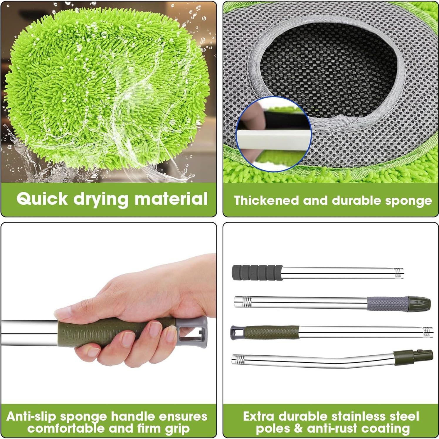 Mop de Pared Hompoem 71" Extensible Verde - Limpiador Multiusos