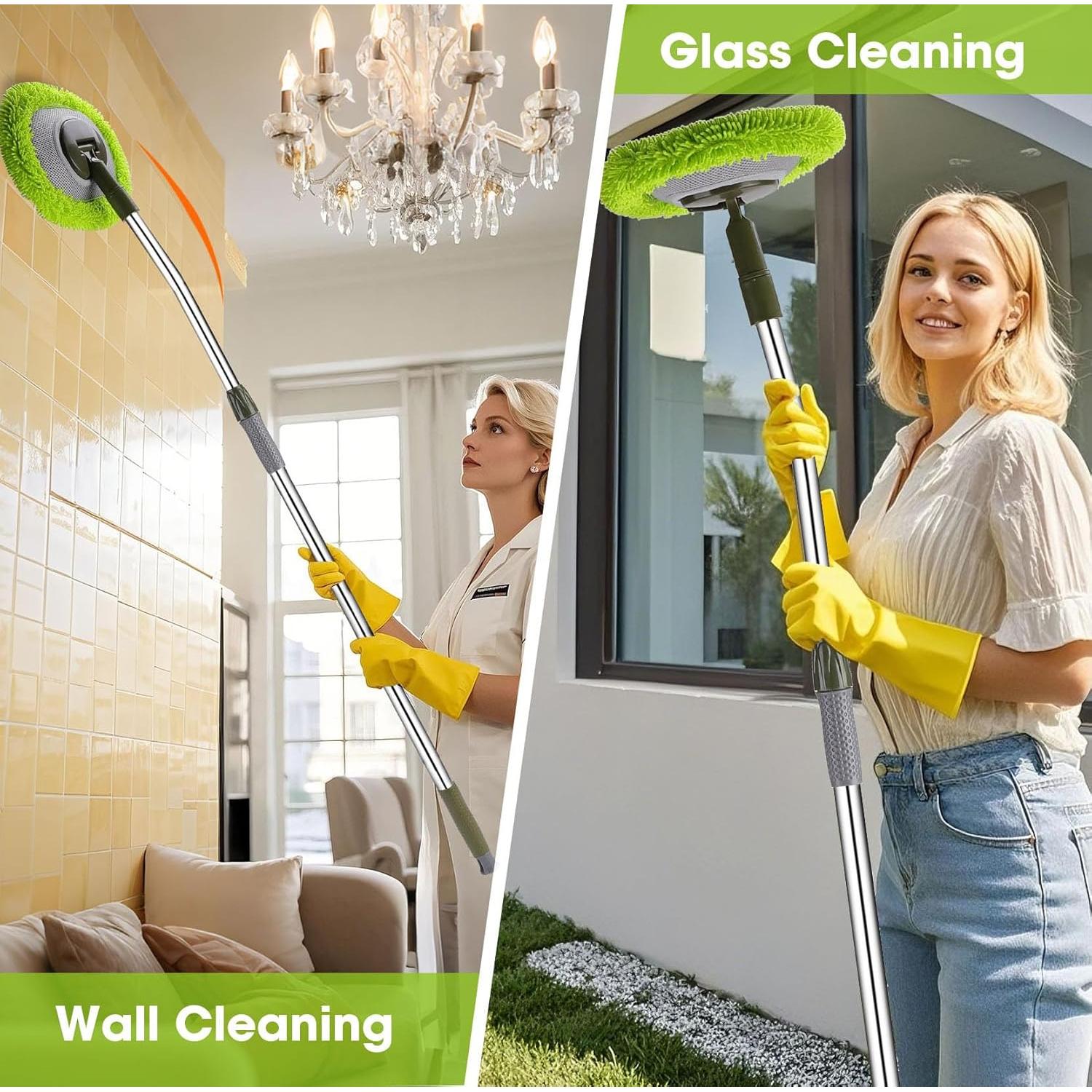 Mop de Pared Hompoem 71" Extensible Verde - Limpiador Multiusos