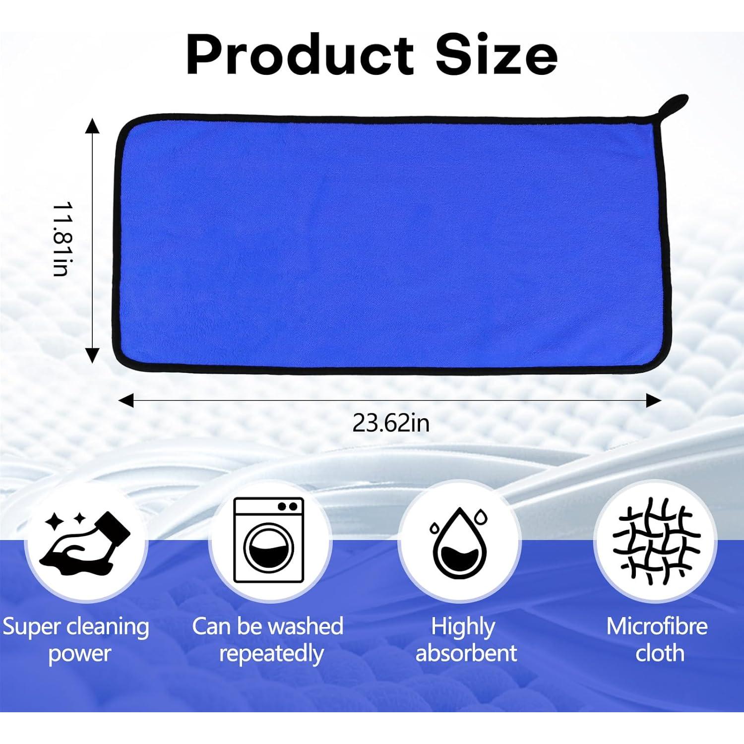 Toallas de Microfibra Hovom 3 Piezas 60x30cm Azul