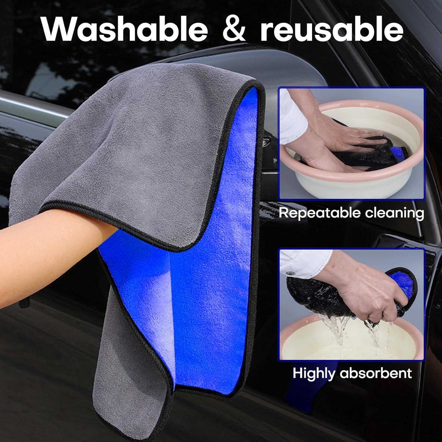 Toallas de Microfibra Hovom 3 Piezas 60x30cm Azul