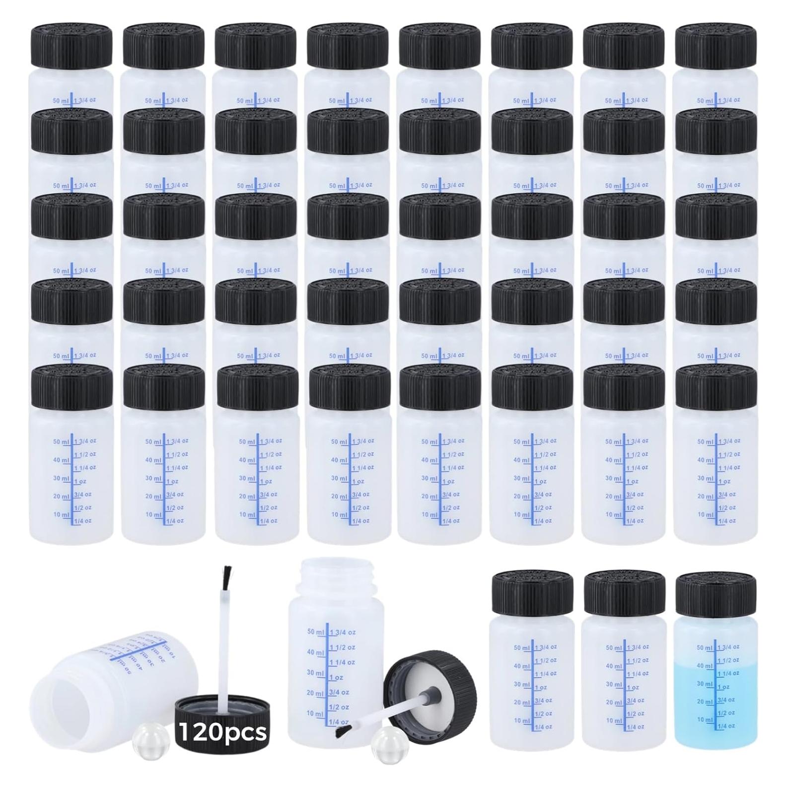 120 Botellas de Pintura Vacías Lnrueg 59 ml con Pincel