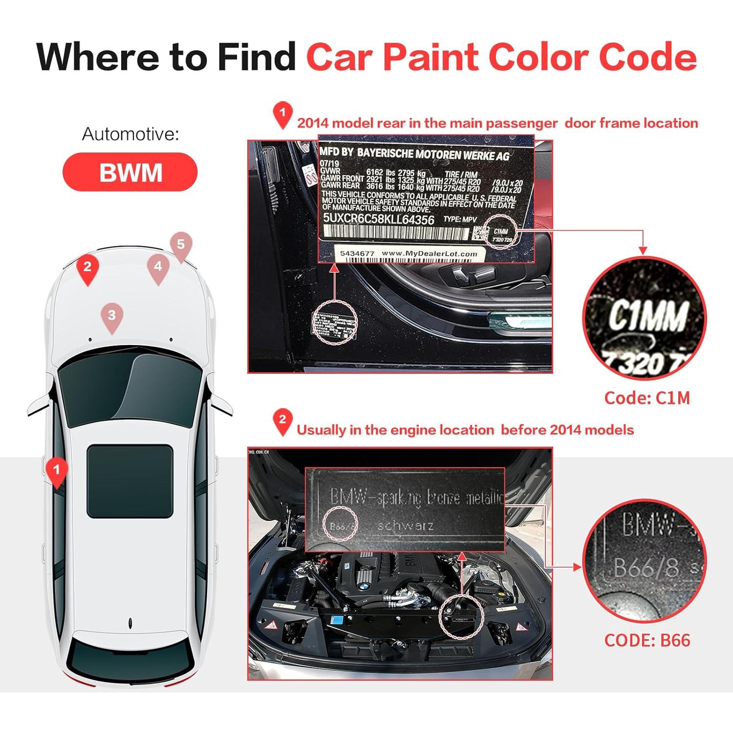 Pintura de Retoque Carhoo A75 Rojo Melbourne para BMW 16.5ml