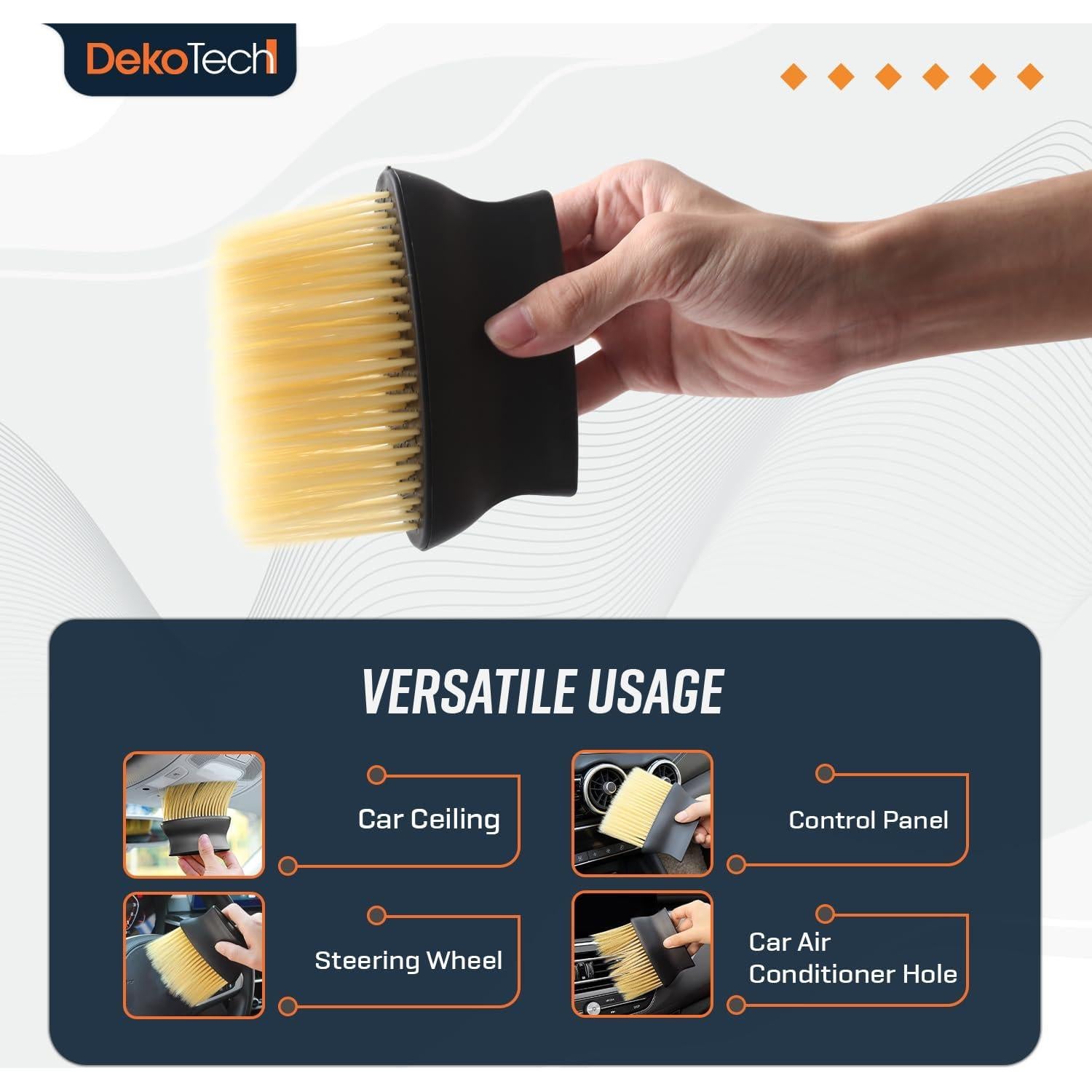 Cepillo de Limpieza DekoTech para Auto y Hogar - Cerdas Suaves