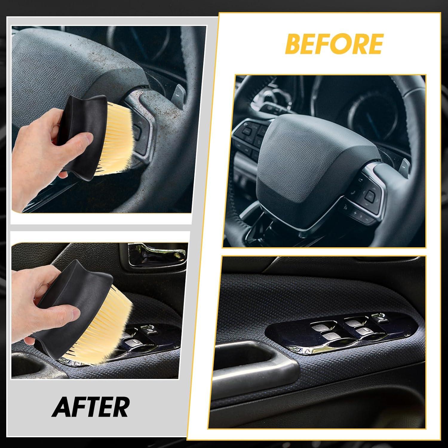 Kit de 2 Cepillos de Limpieza para Coche Quilax - Amarillo/Negro