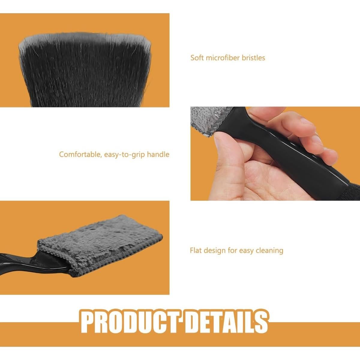 Juego de 3 Cepillos de Detalle MTRPS para Interiores de Autos