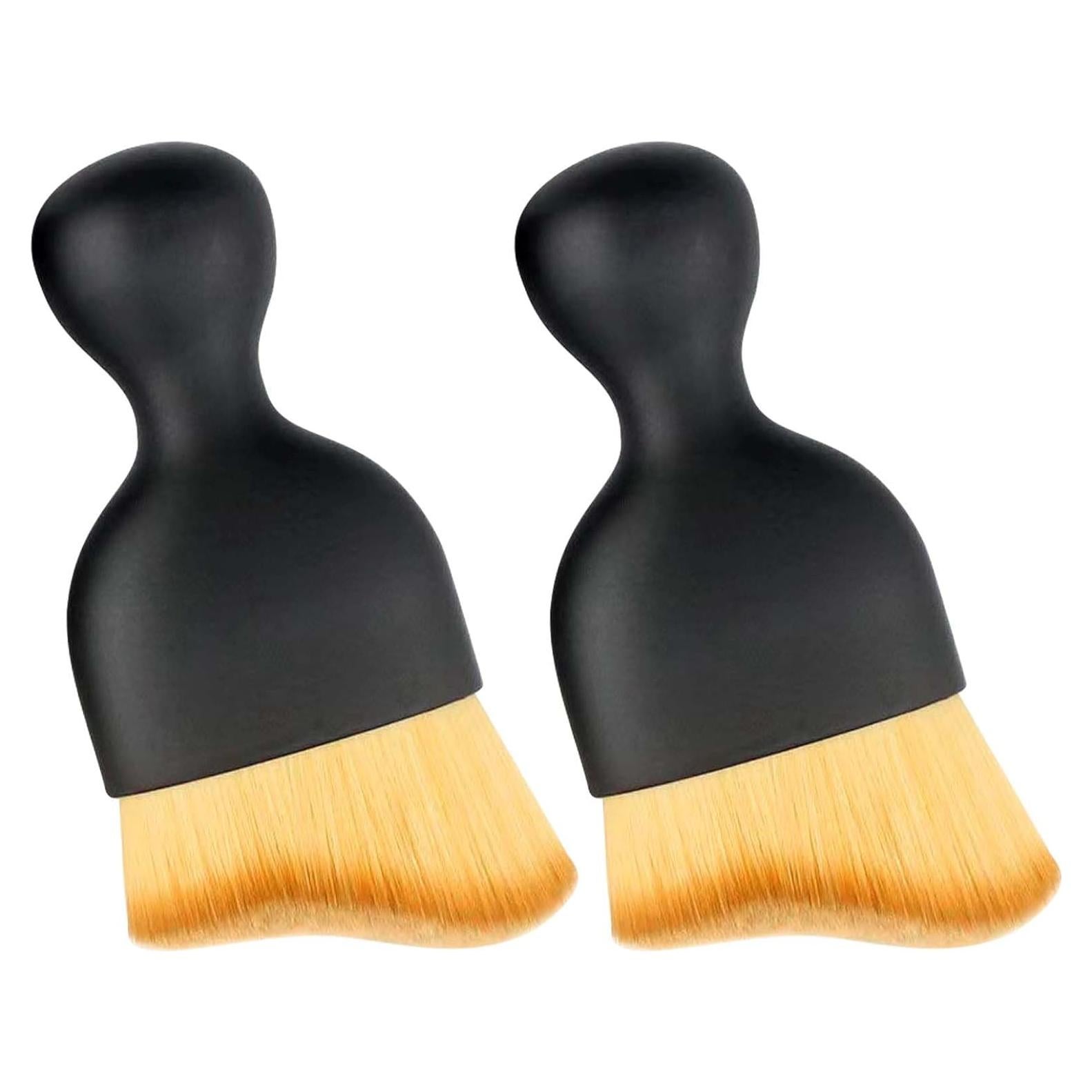 2 Cepillos de Limpieza para Interior de Coche Harewu Marrón