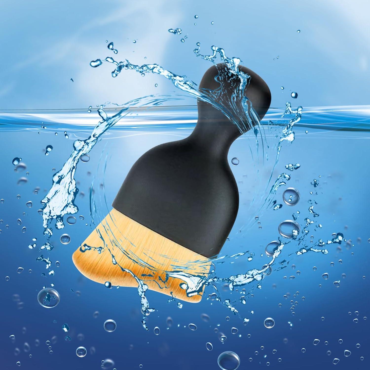 2 Cepillos de Limpieza para Interior de Coche Harewu Marrón