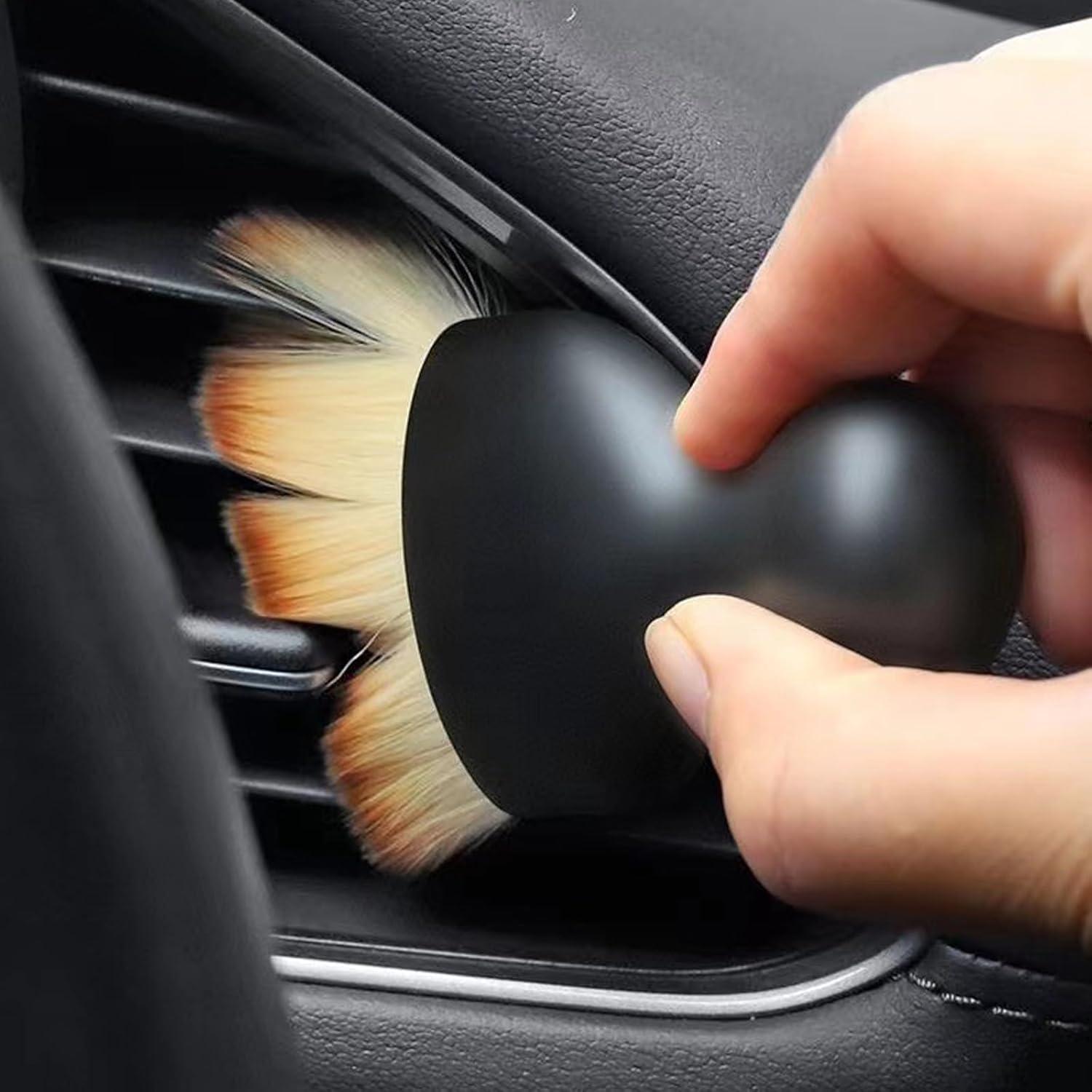 2 Cepillos de Limpieza para Interior de Coche Harewu Marrón