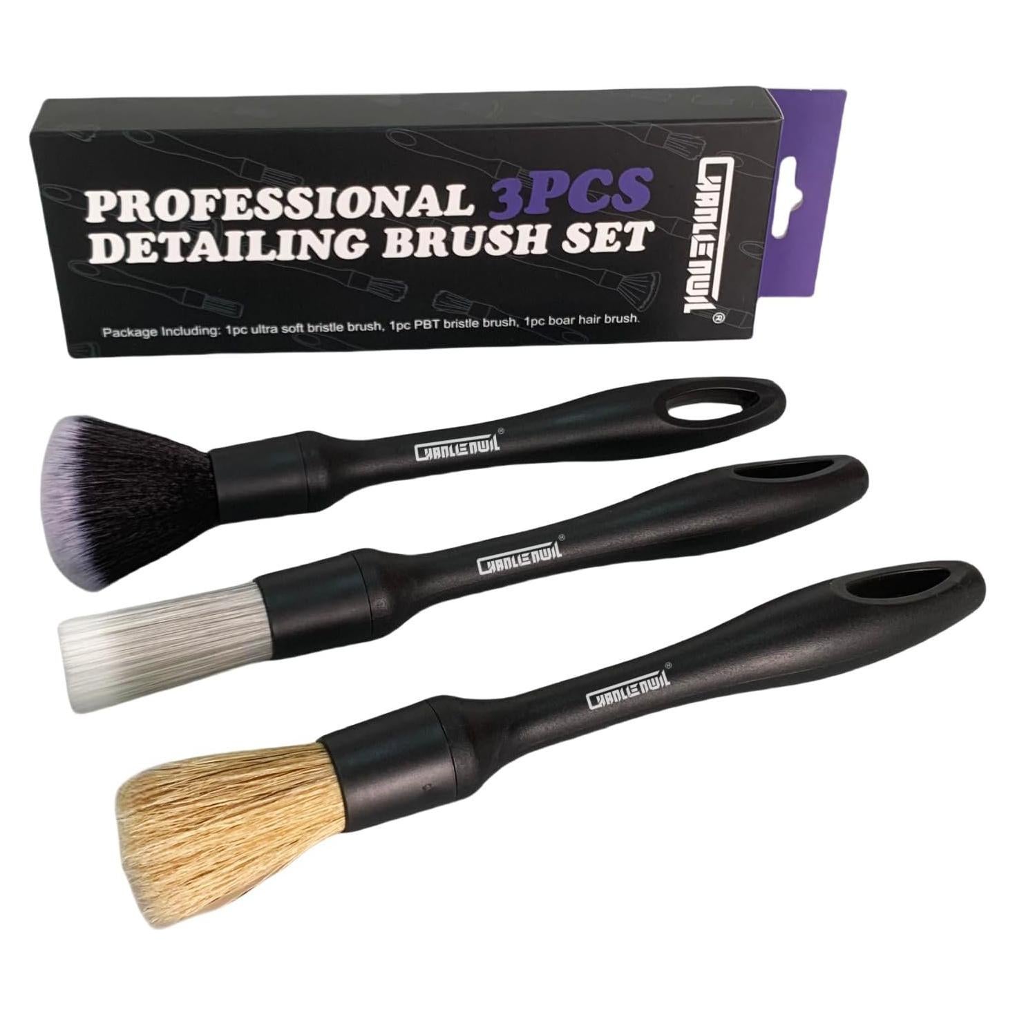 Juego de Cepillos de Detalle para Automóviles Chanllenwil 3 PZS