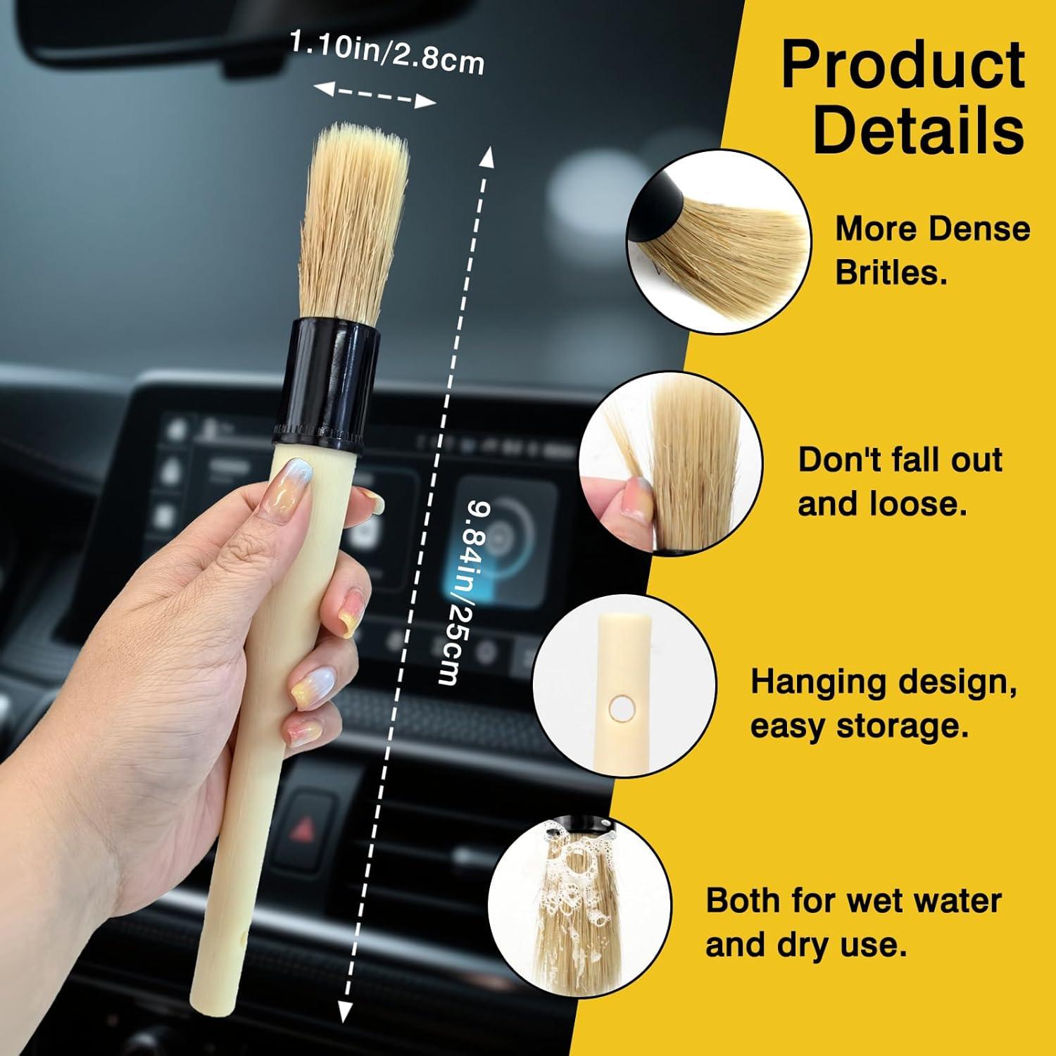 Cepillos de Detalle de Pelo de Jabalí Tienyuu - 3 Piezas