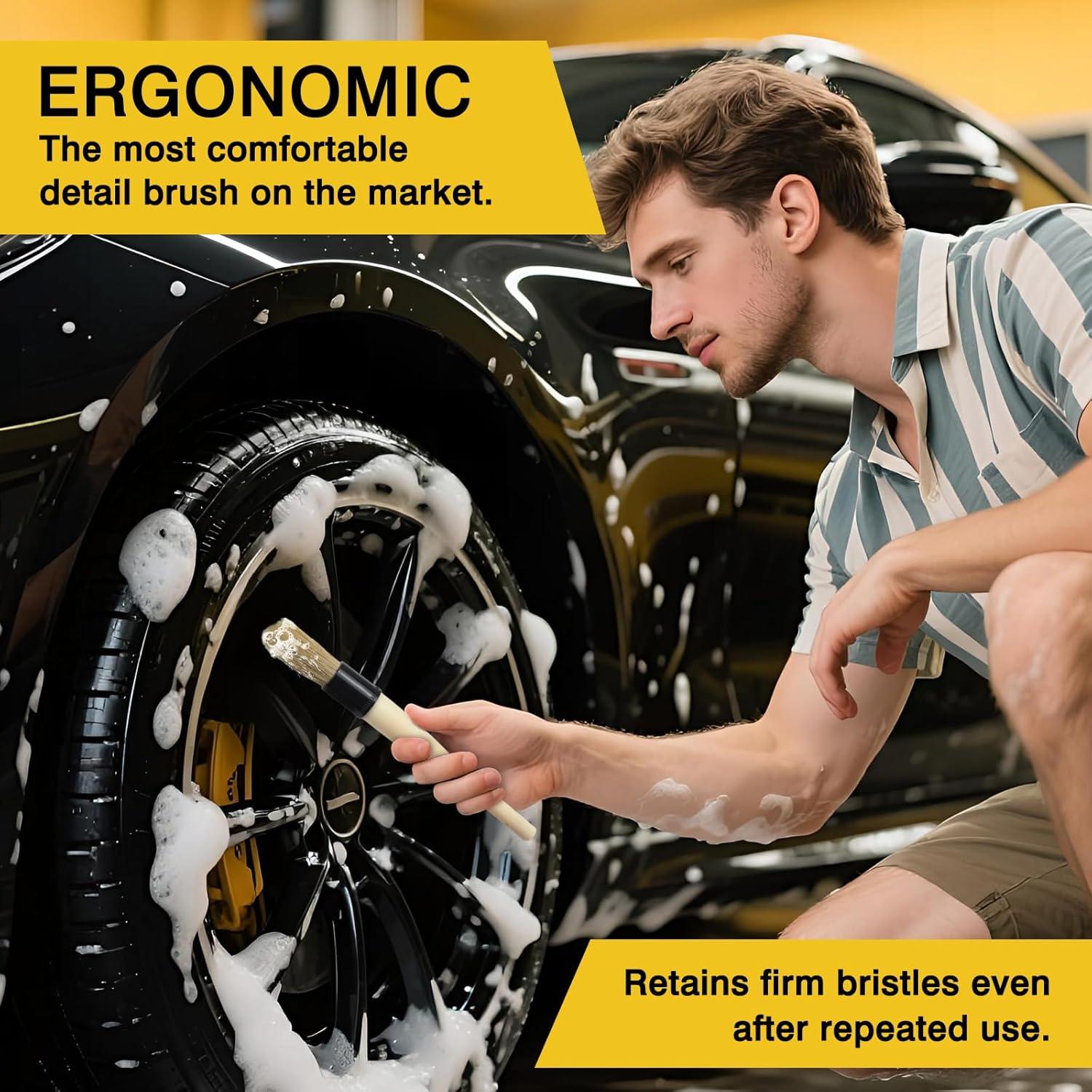 Cepillos de Detalle de Pelo de Jabalí Tienyuu - 3 Piezas