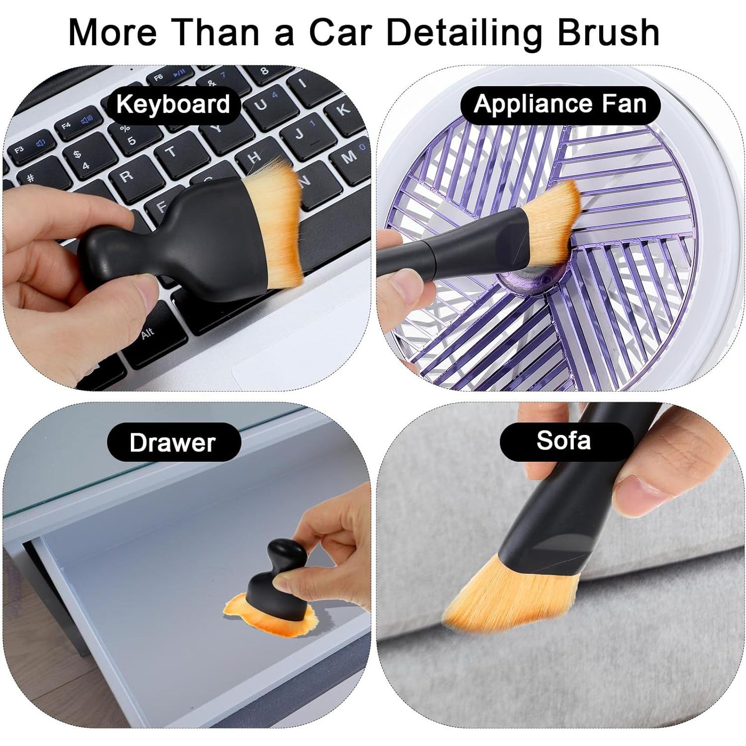 Juego de 4 cepillos de limpieza WLLHYF para interiores de autos