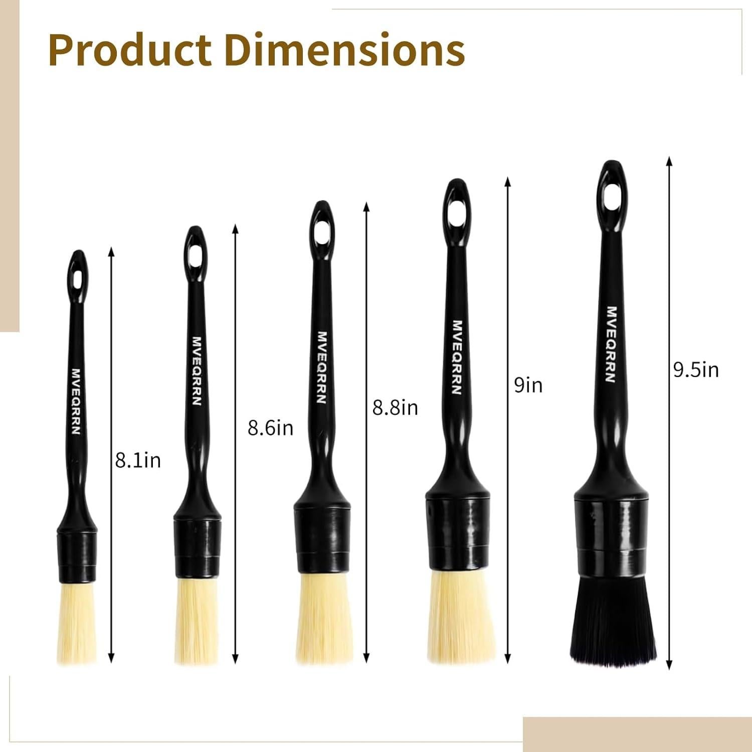Juego de 5 Cepillos Suaves Homaisson para Detallado de Autos