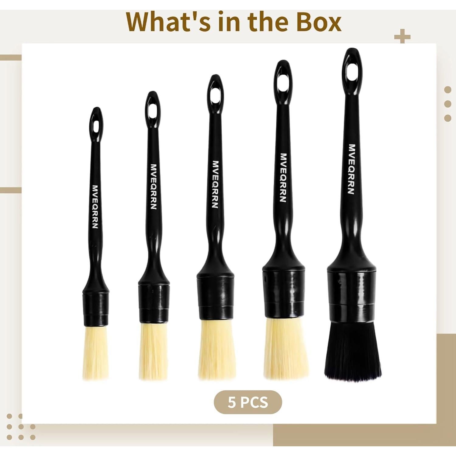 Juego de 5 Cepillos Suaves Homaisson para Detallado de Autos