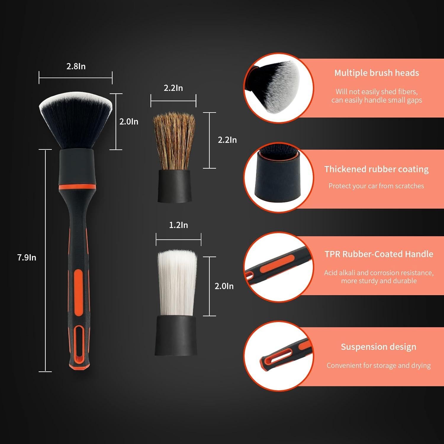 Juego de Cepillos de Detalle ETOUPA para Automóviles - 4 Piezas