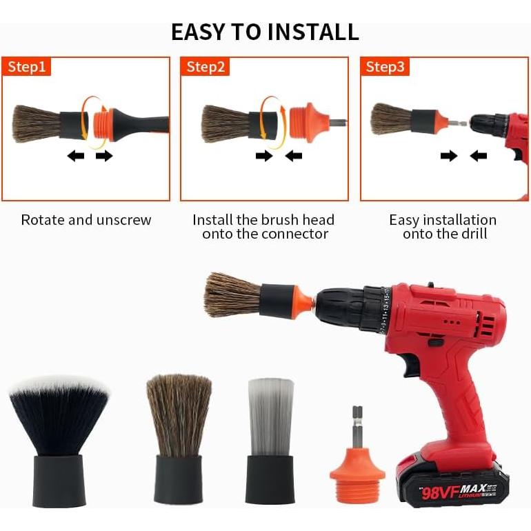 Juego de Cepillos de Detalle ETOUPA para Automóviles - 4 Piezas