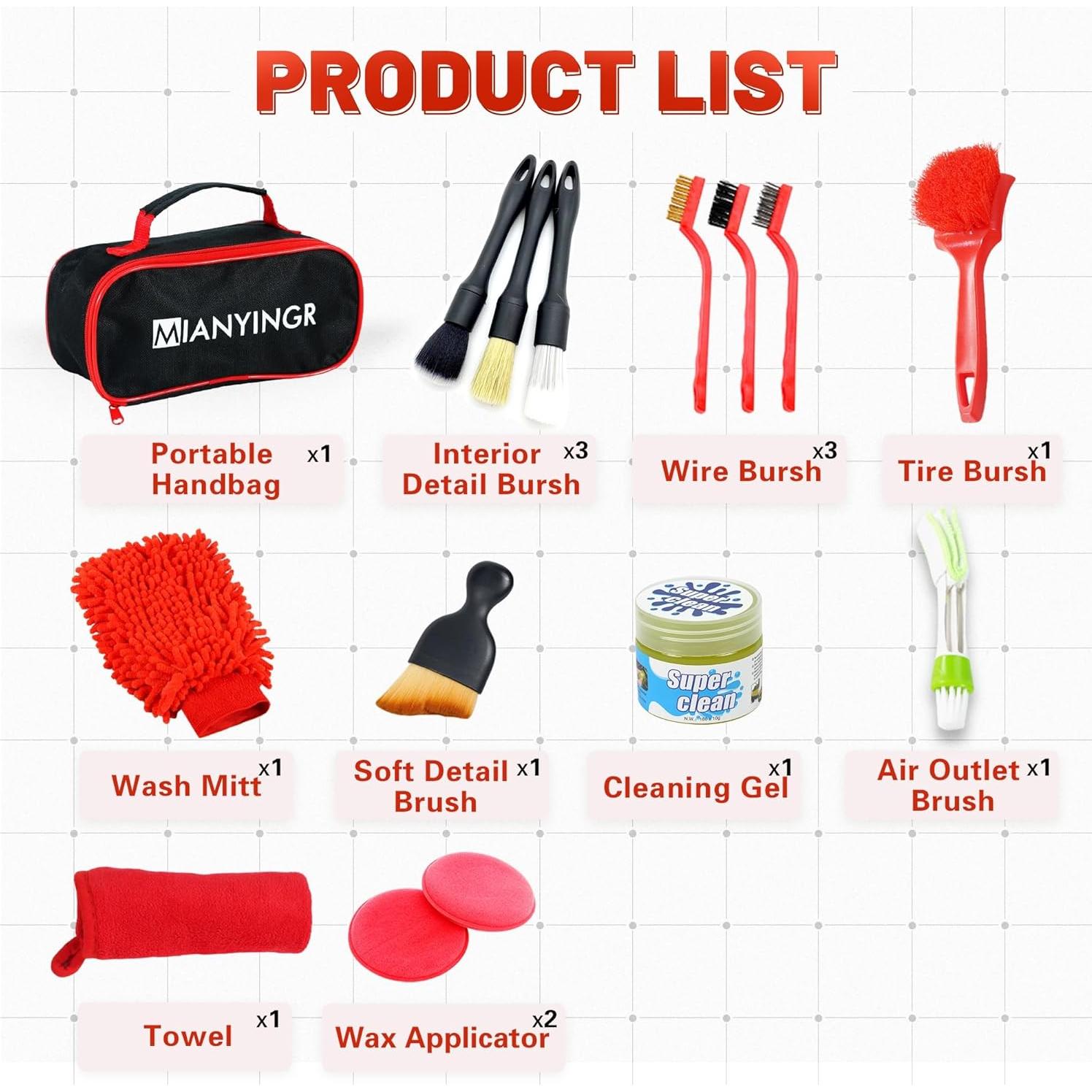 Kit de Detallado de Automóviles MIANYINGR 15 Piezas