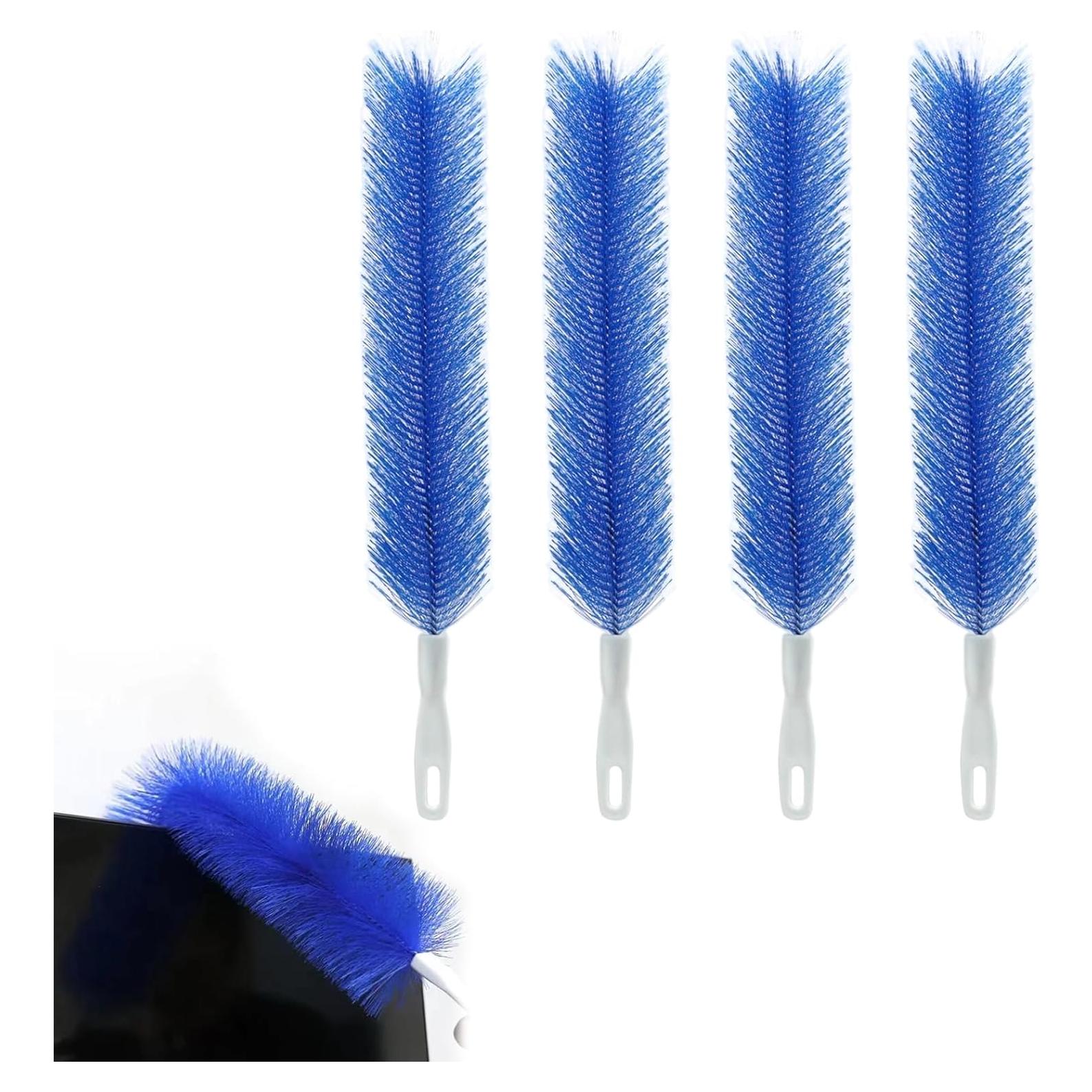 4 Cepillos Limpiadores de Ventilador RJLCTH Microfibra Azul
