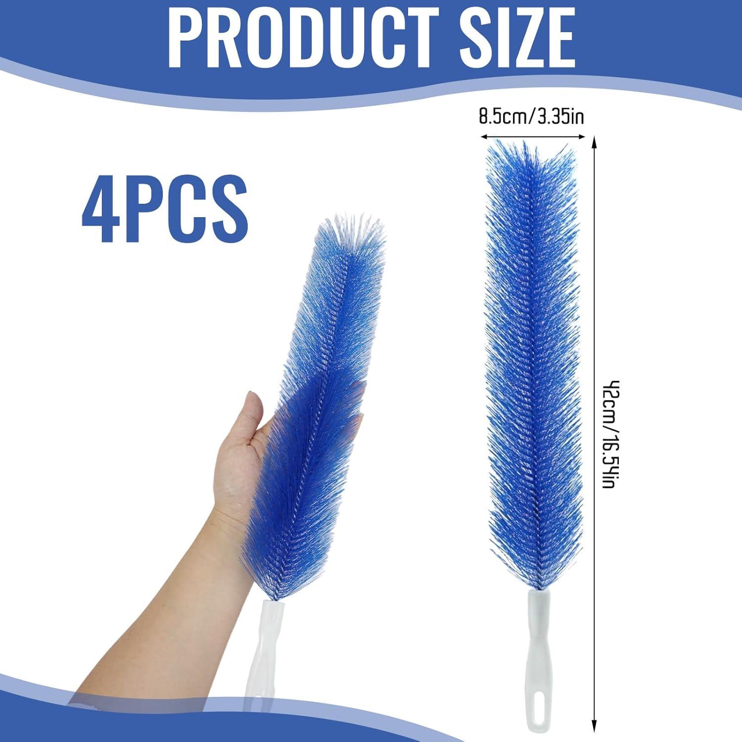 4 Cepillos Limpiadores de Ventilador RJLCTH Microfibra Azul