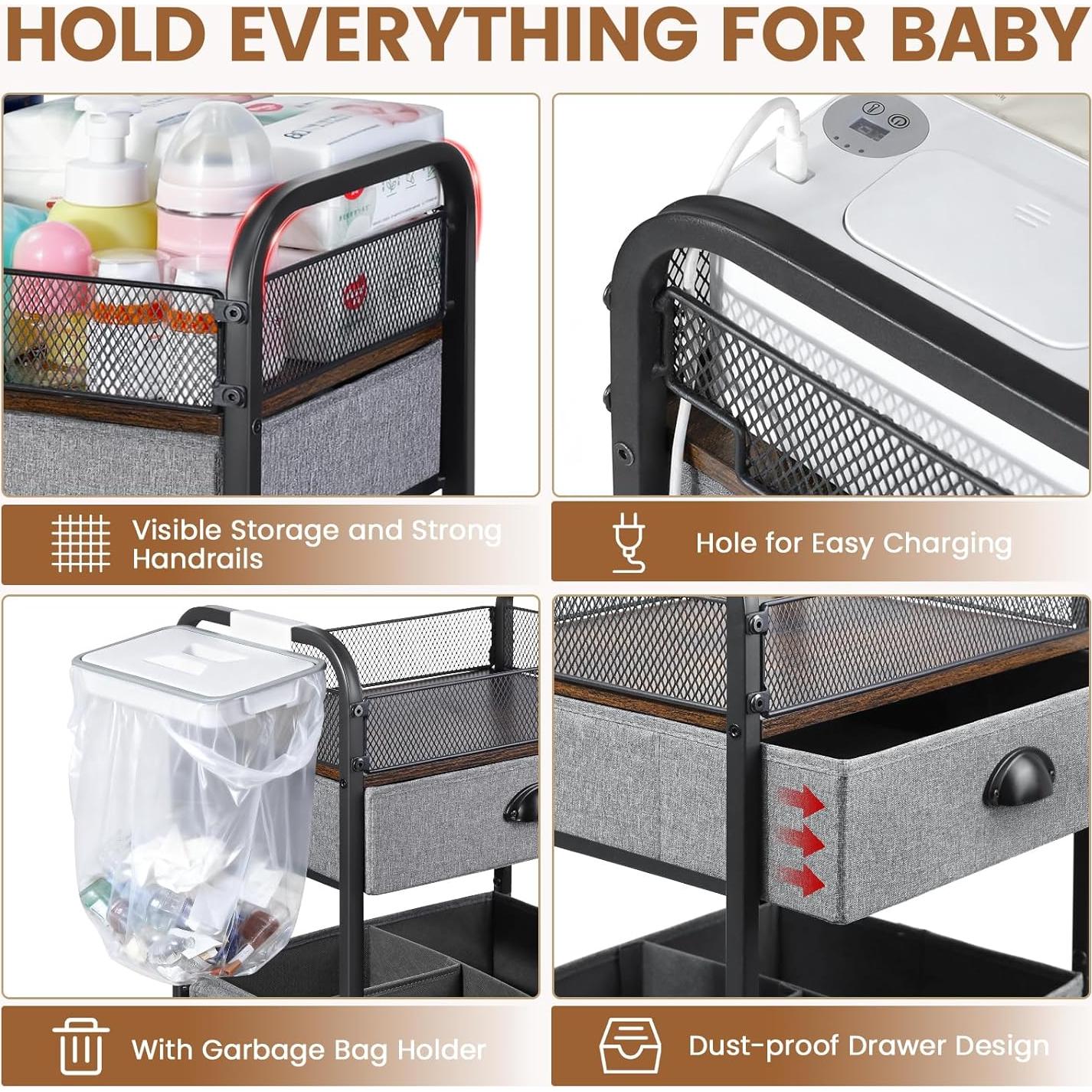 Organizador de Carro para Bebé Orzbow, 4 Niveles, Gris