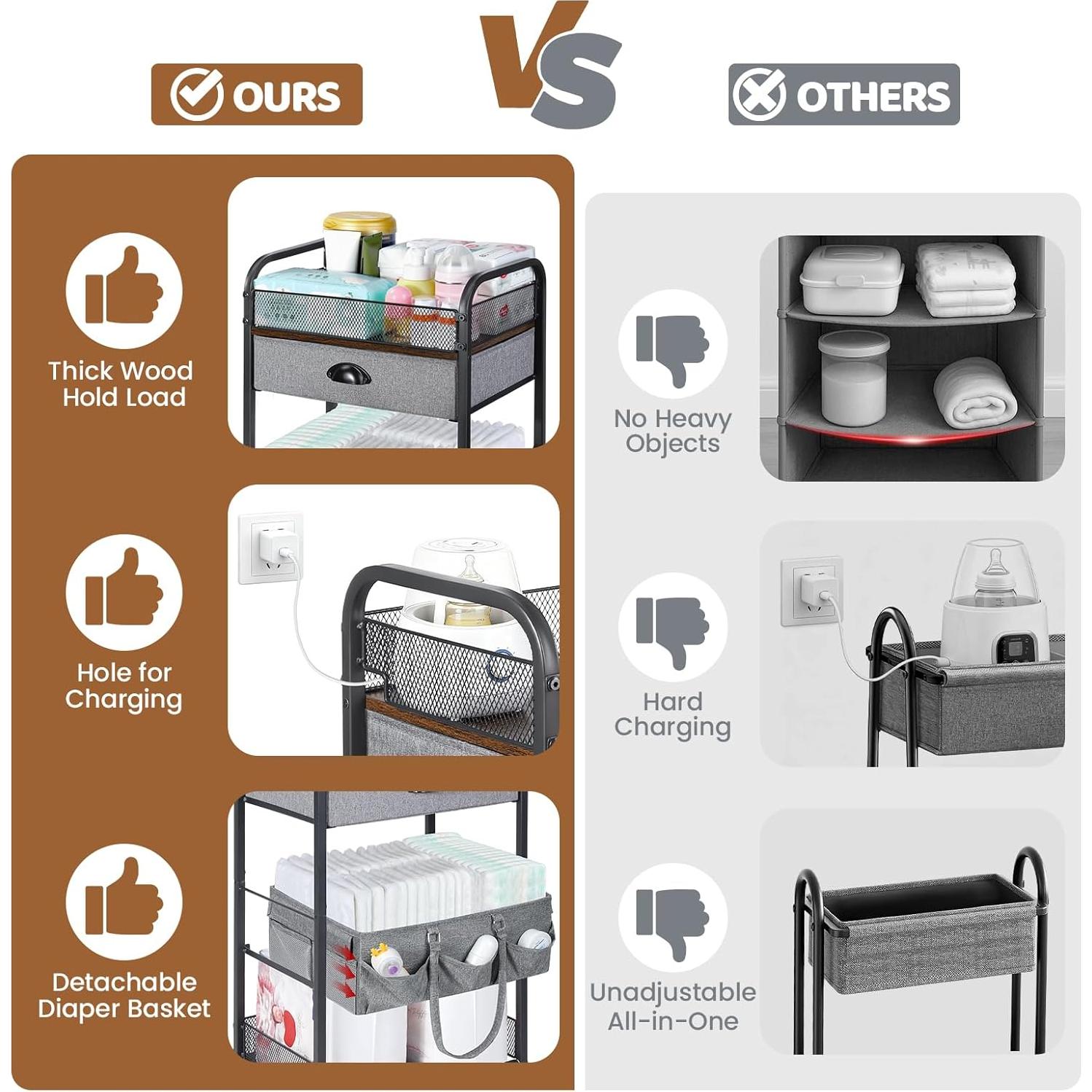 Organizador de Carro para Bebé Orzbow, 4 Niveles, Gris