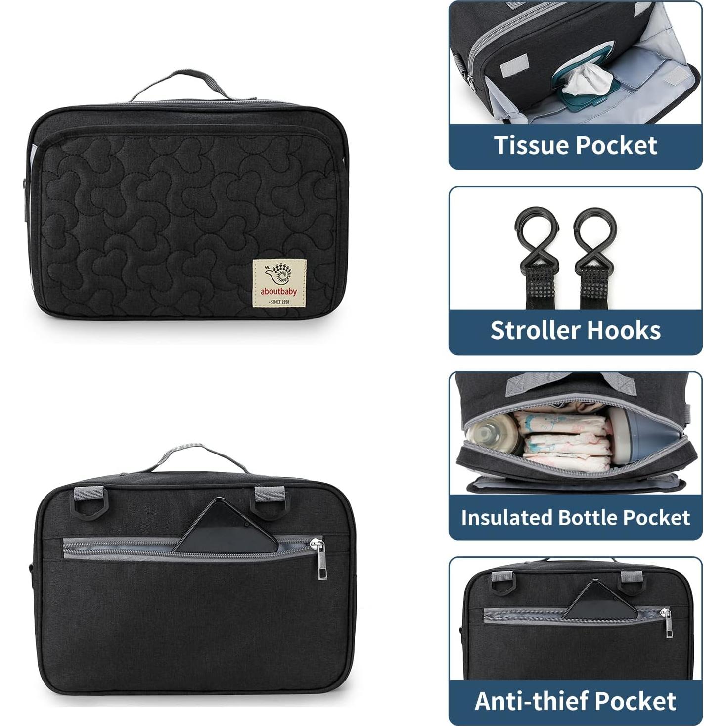 Bolsa de Pañales TRENDPLAY Organizador Mini para Carro Negro