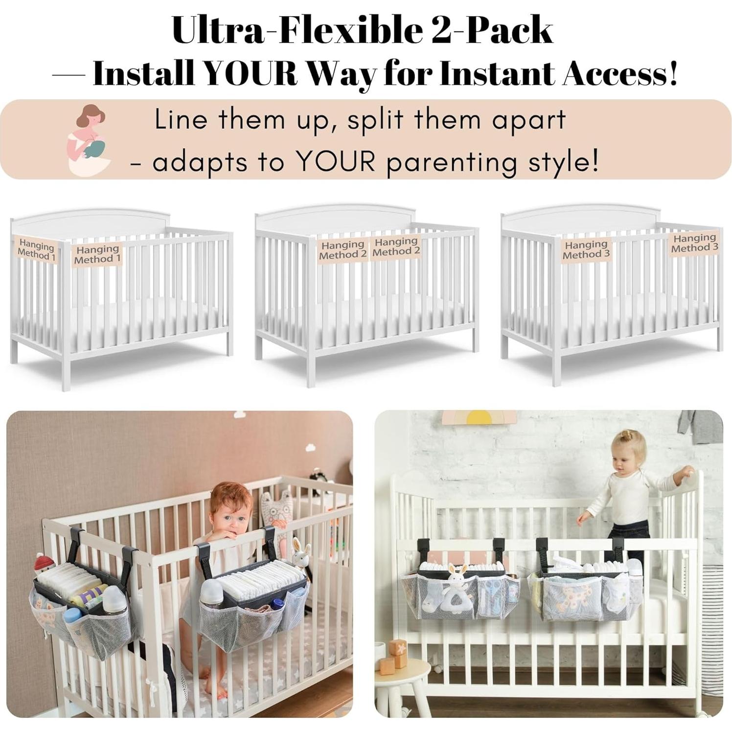 Caddy de Pañales Colgante Hogarcosas 20L Gris - 2-Pack