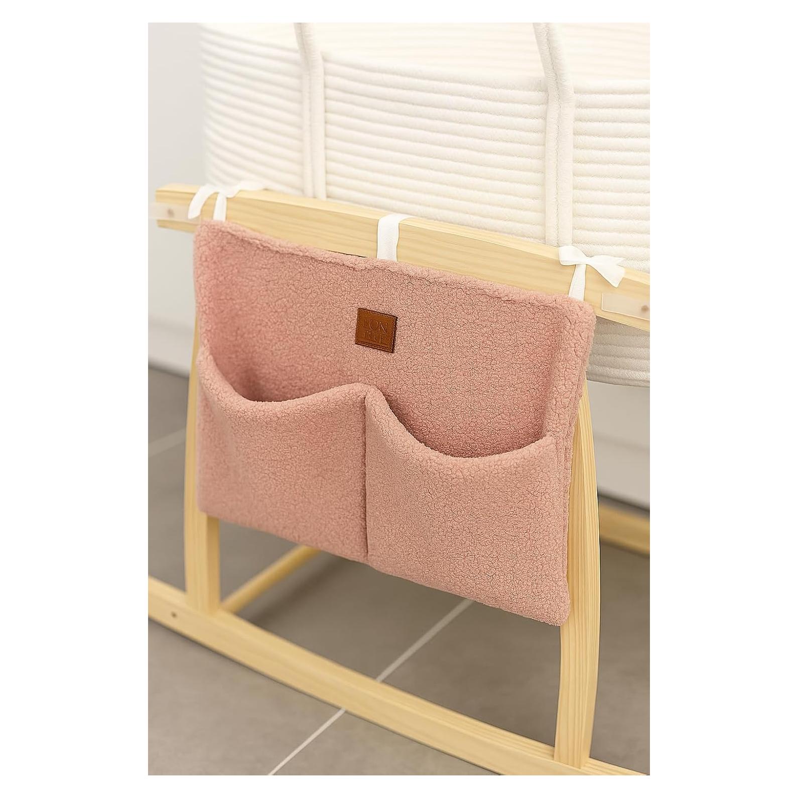 Caddy de Pañales Adm&Eve Rosa Polvo 2 Compartimentos Colgante