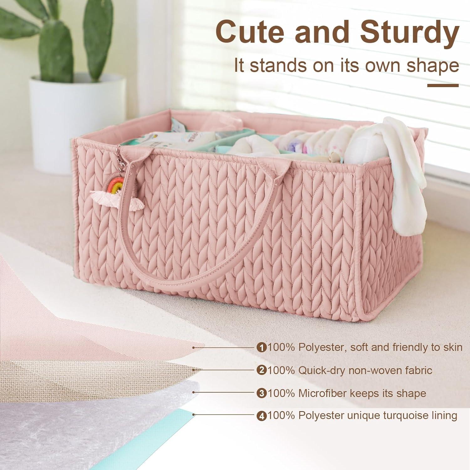 Organizador de Pañales MOMINSIDE Rosa Pálido, 37x25.4x17.8 cm