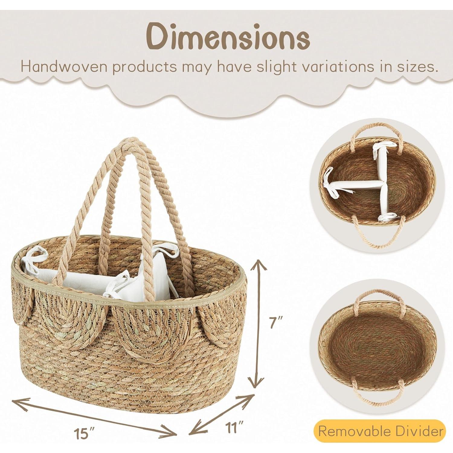 Caddy de Pañales FairyHaus de Mimbre Natural 38cm