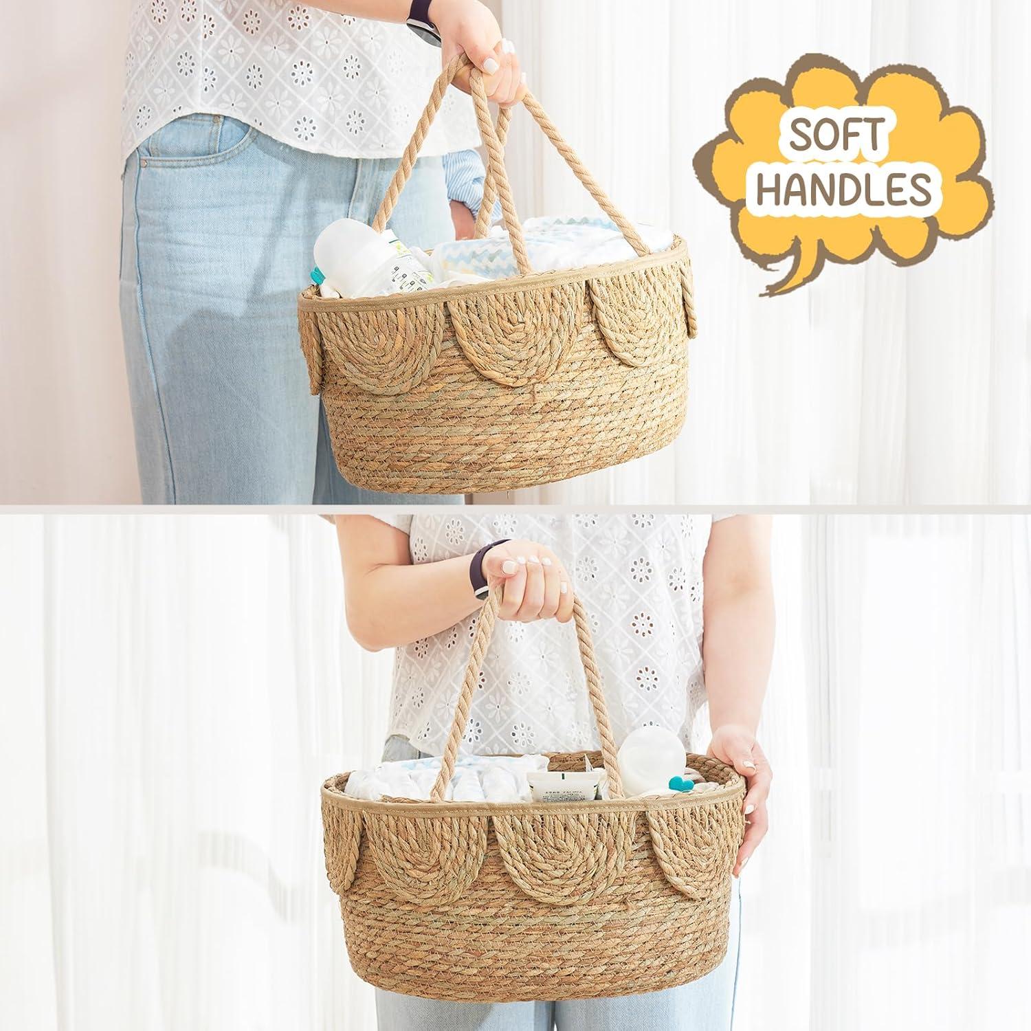 Caddy de Pañales FairyHaus de Mimbre Natural 38cm