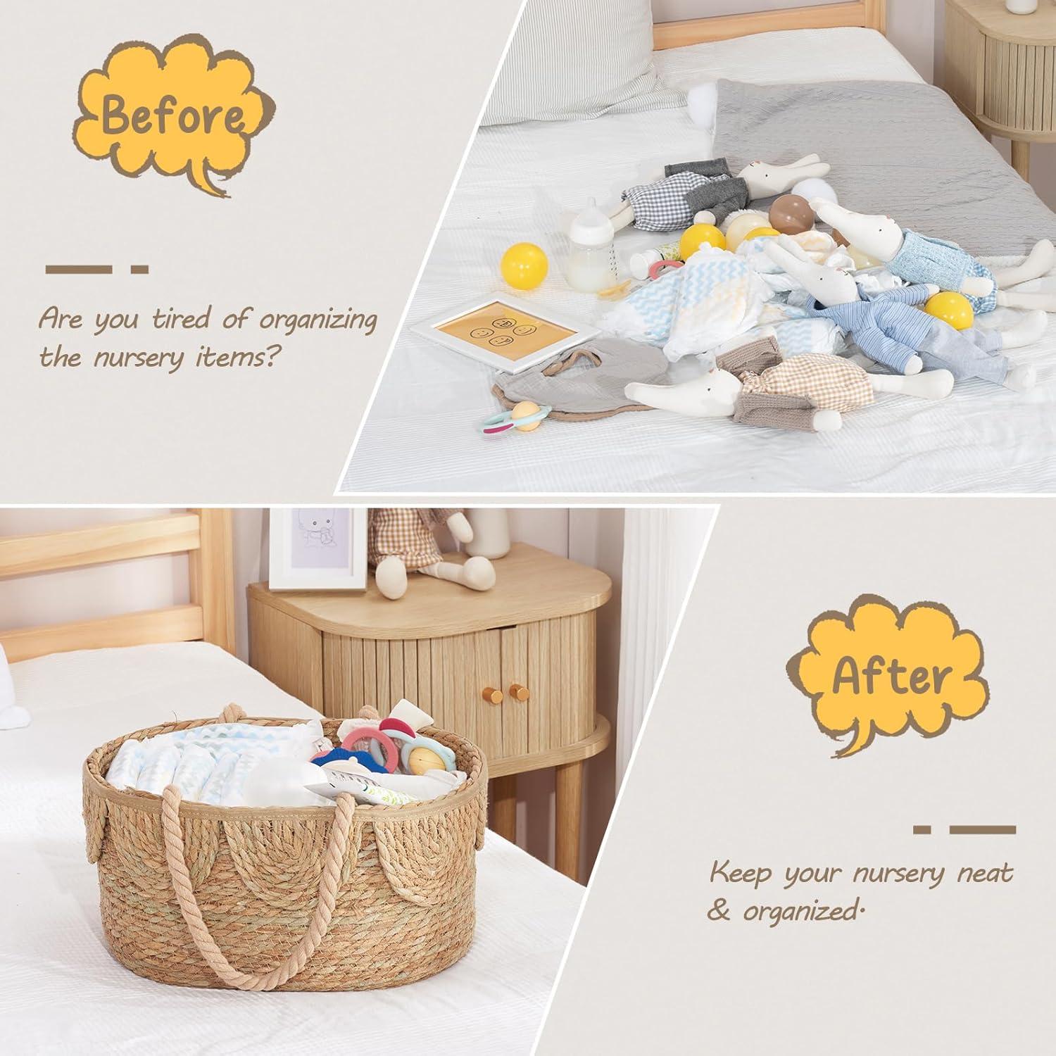 Caddy de Pañales FairyHaus de Mimbre Natural 38cm