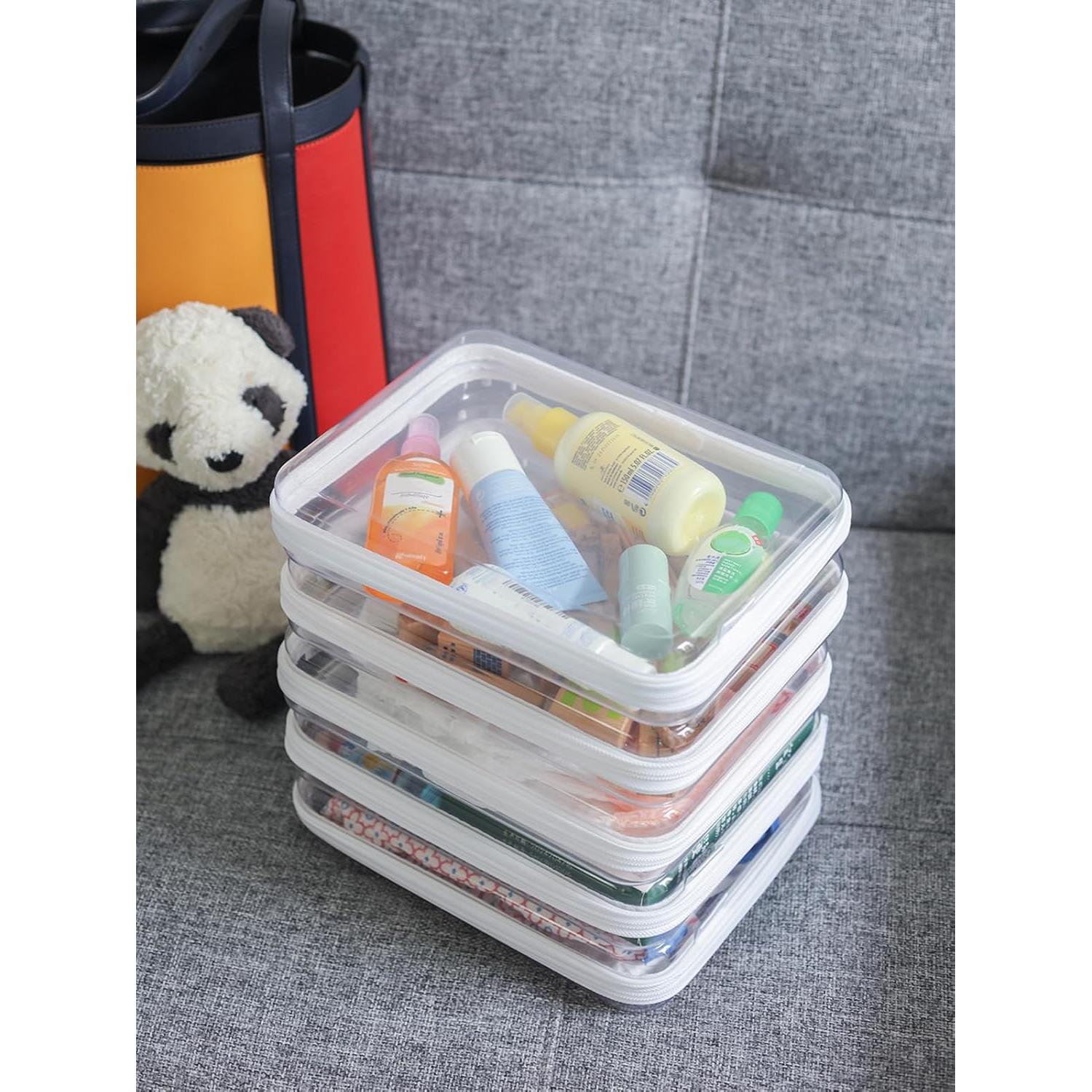 Estuche Duro Transparente CoiiJoii 3PCS con Cremallera 25.4x20.3cm