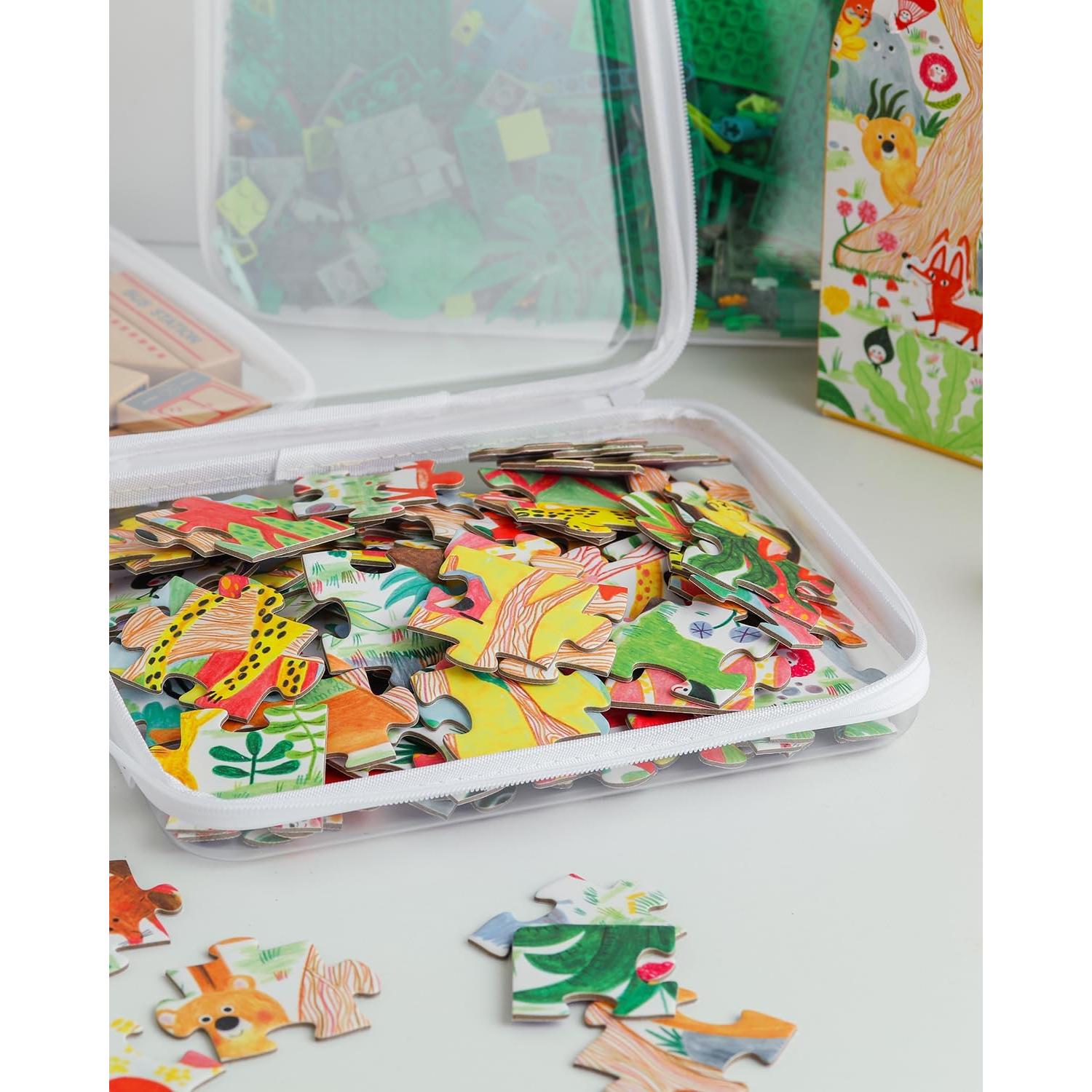 Estuche Duro Transparente CoiiJoii 3PCS con Cremallera 25.4x20.3cm