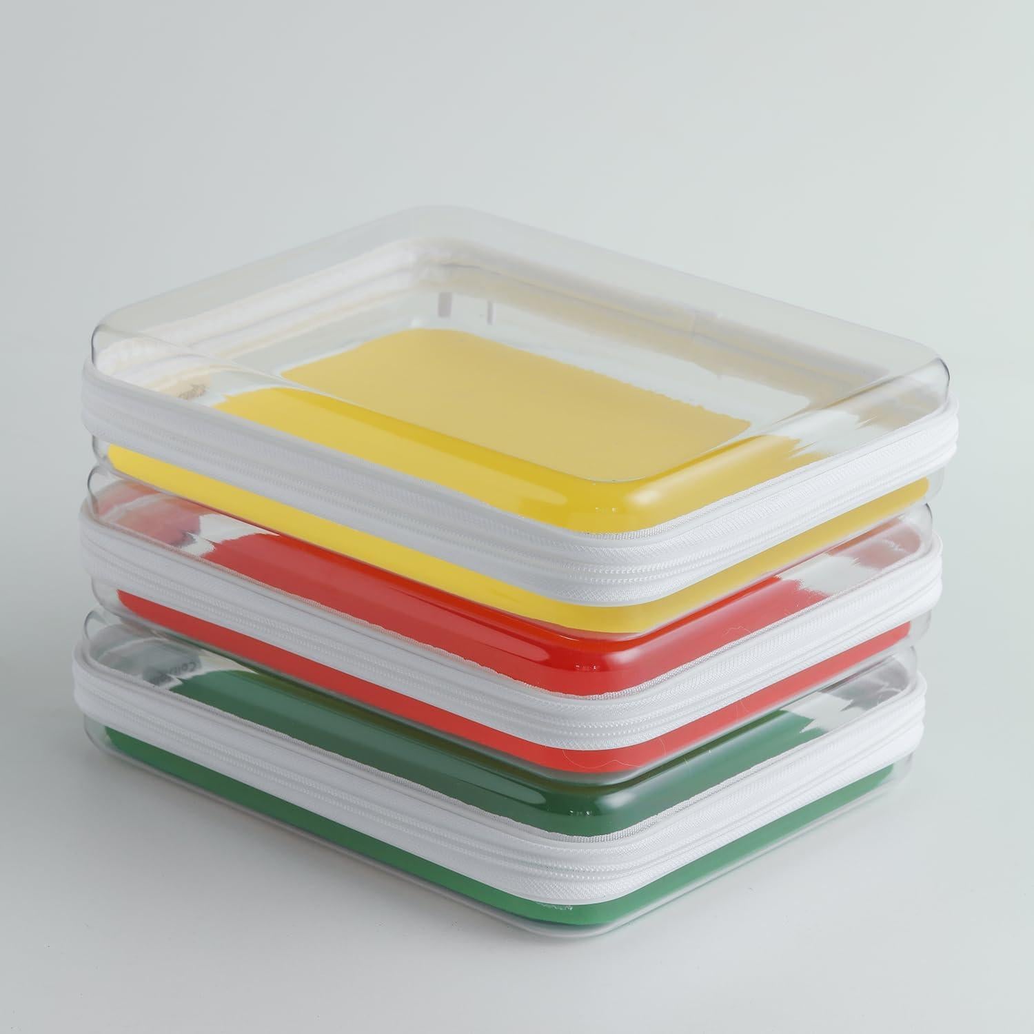 Estuche Duro Transparente CoiiJoii 3PCS con Cremallera 25.4x20.3cm