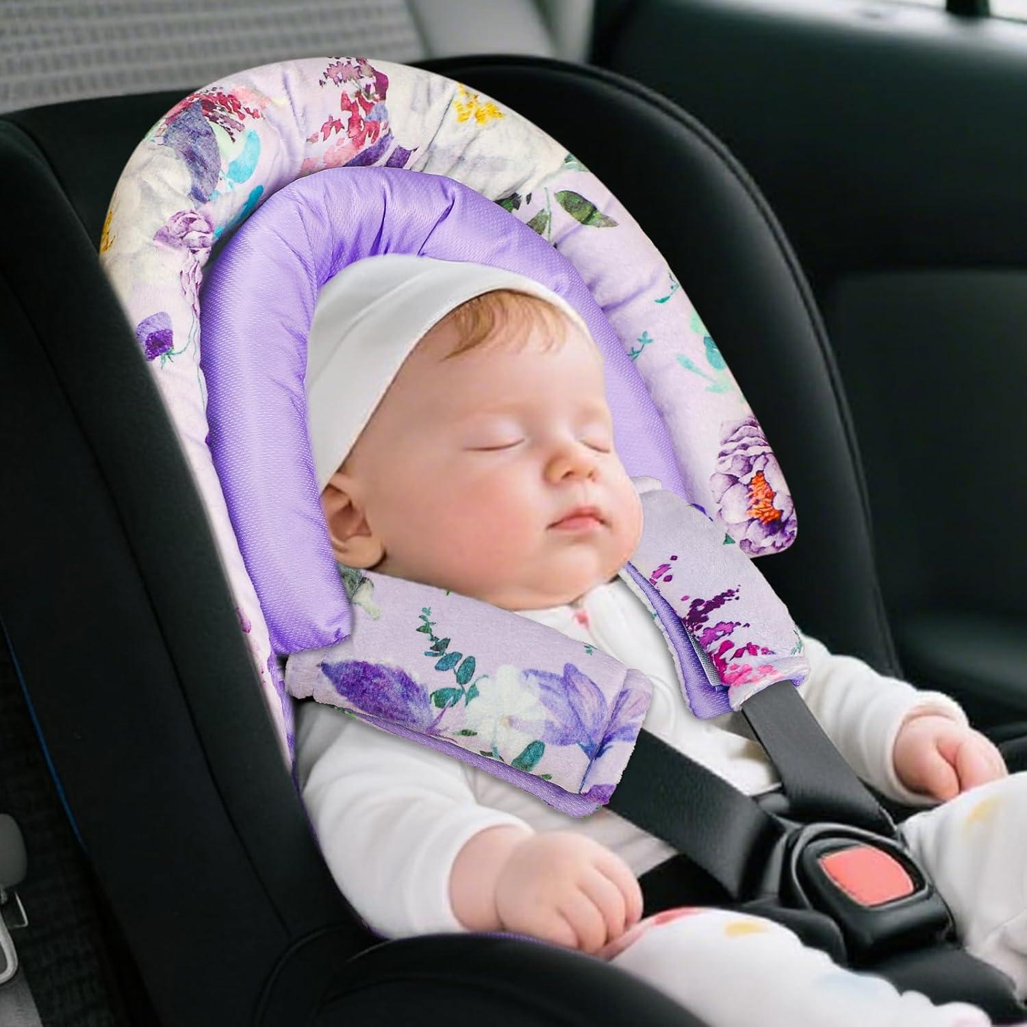 Inserto para Asiento de Auto Bebé CARUILI BW0070 Floral Púrpura