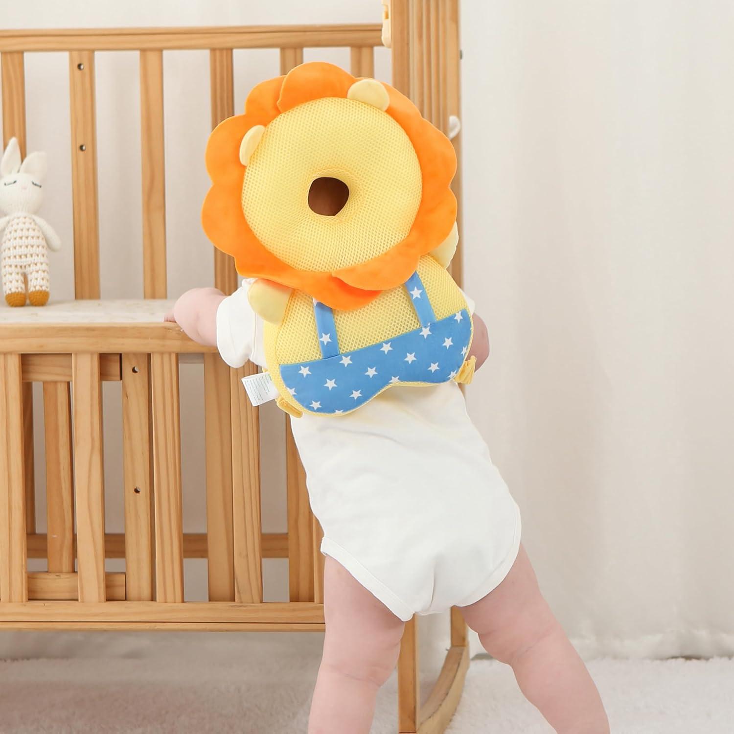 Mochila Protectora de Cabeza Bebé León - Suave y Ligera