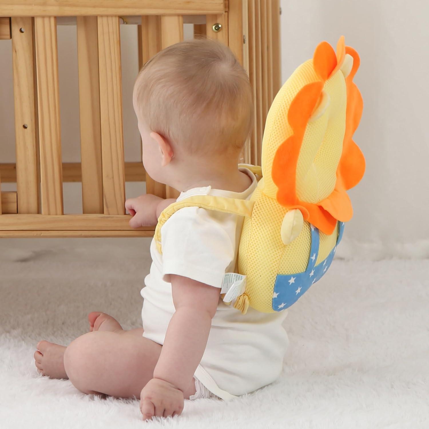 Mochila Protectora de Cabeza Bebé León - Suave y Ligera