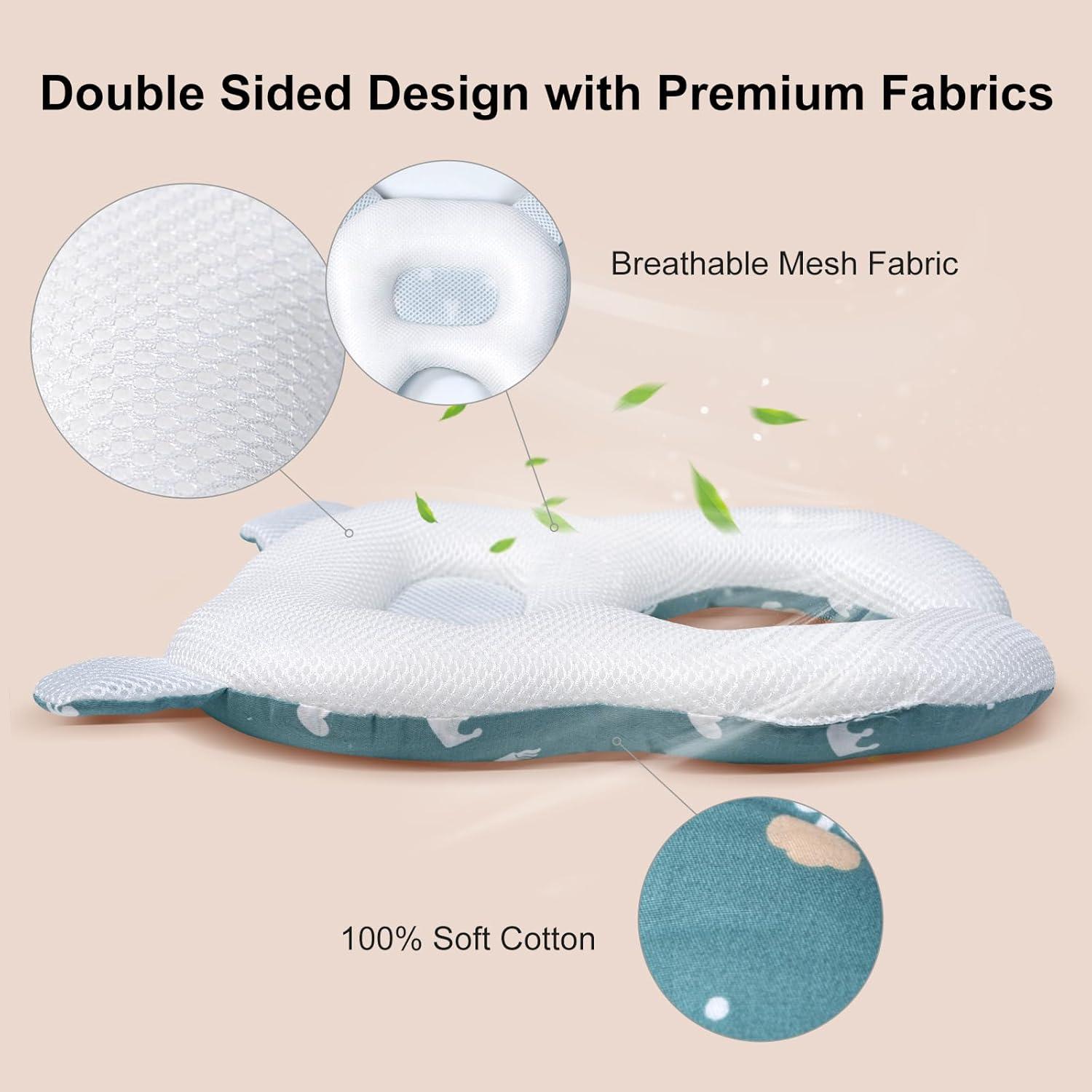 Almohada de Viaje para Bebé Reidio Doble Cara Coral 22.86x20.32cm