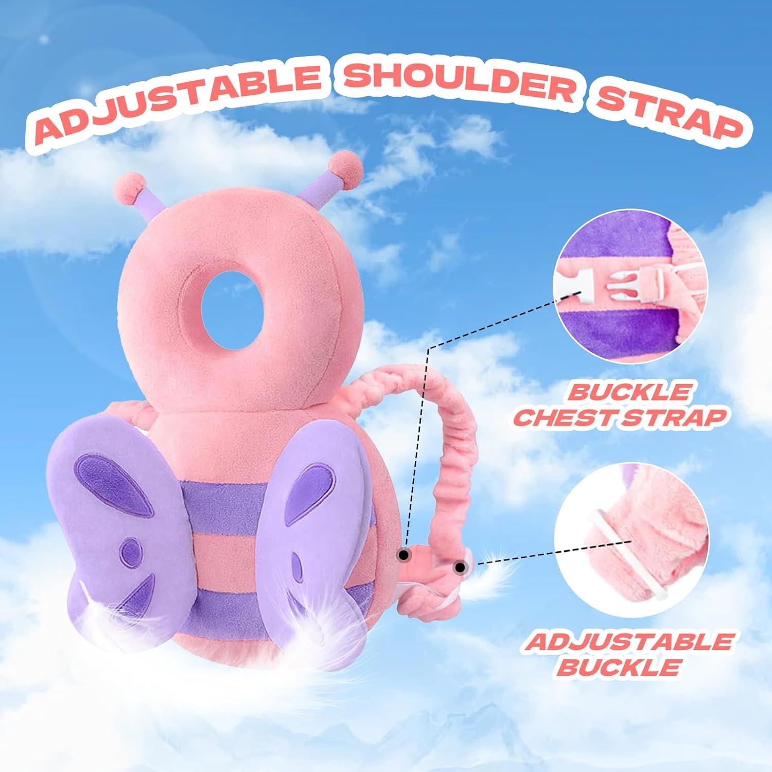 Mochila Protector de Cabeza para Bebés Grnstf Mariposa Ajustable