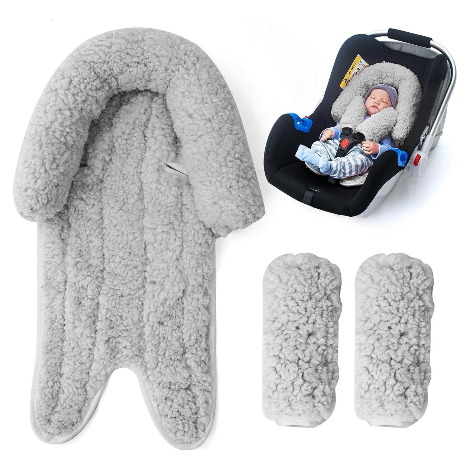 Soporte de cabeza para asiento de auto infante Gris - Felpa Sherpa
