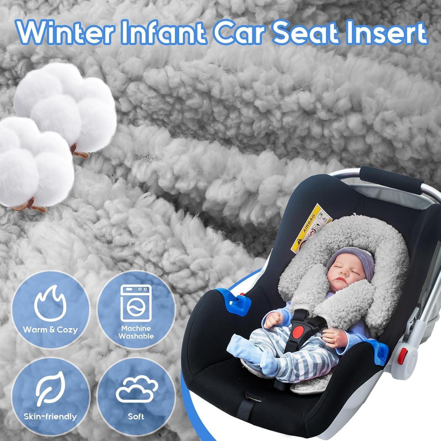 Soporte de cabeza para asiento de auto infante Gris - Felpa Sherpa