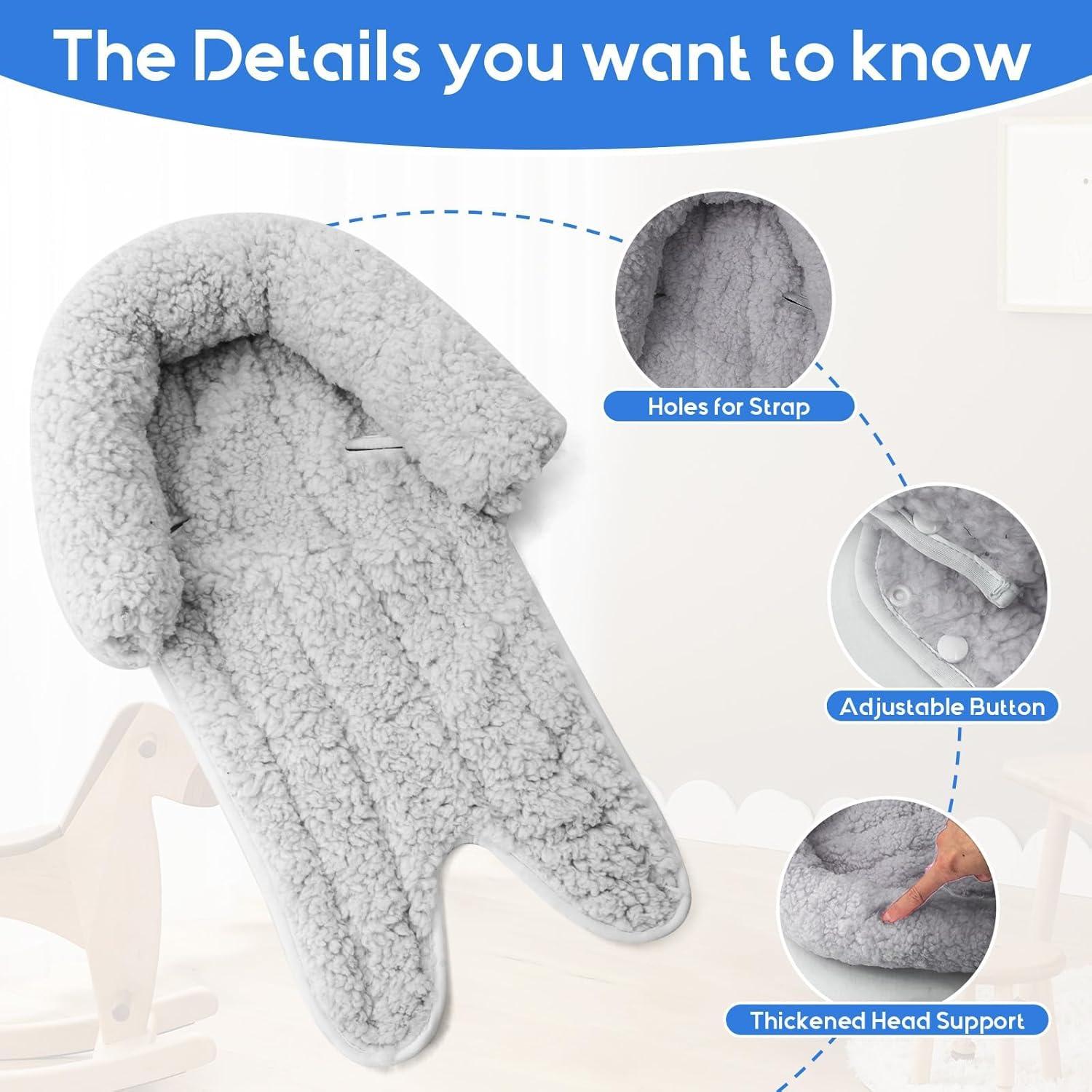 Soporte de cabeza para asiento de auto infante Gris - Felpa Sherpa