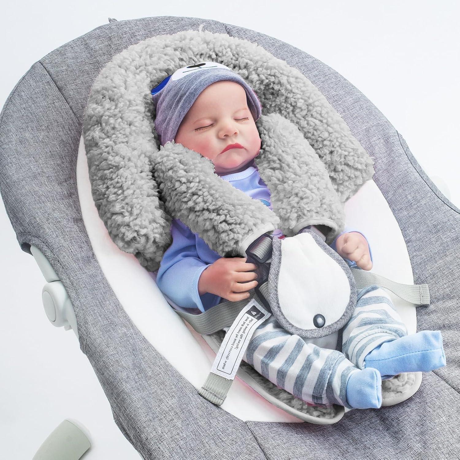 Soporte de cabeza para asiento de auto infante Gris - Felpa Sherpa