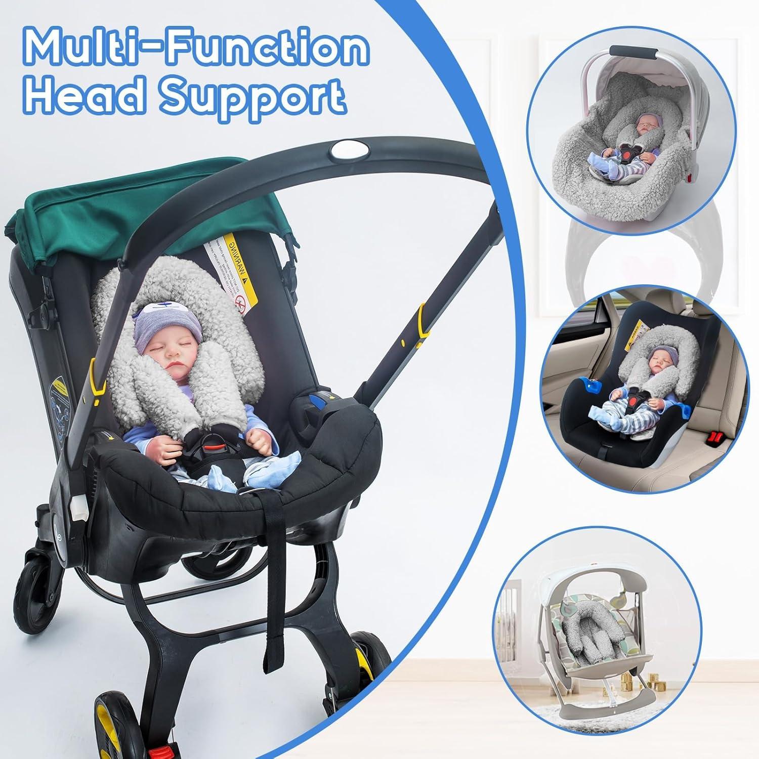 Soporte de cabeza para asiento de auto infante Gris - Felpa Sherpa